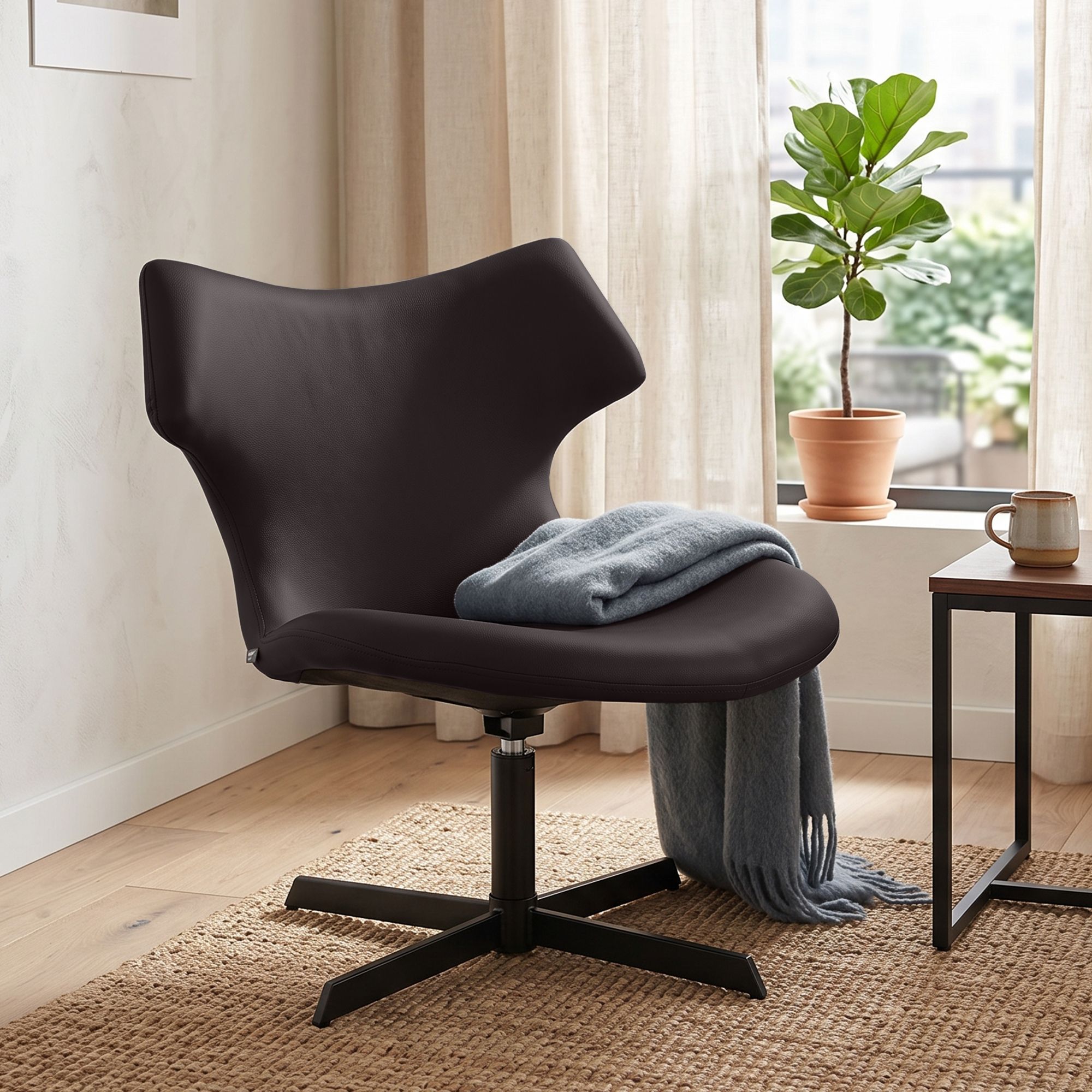 Lot de 2 fauteuils lounge Welland aspect cuir
