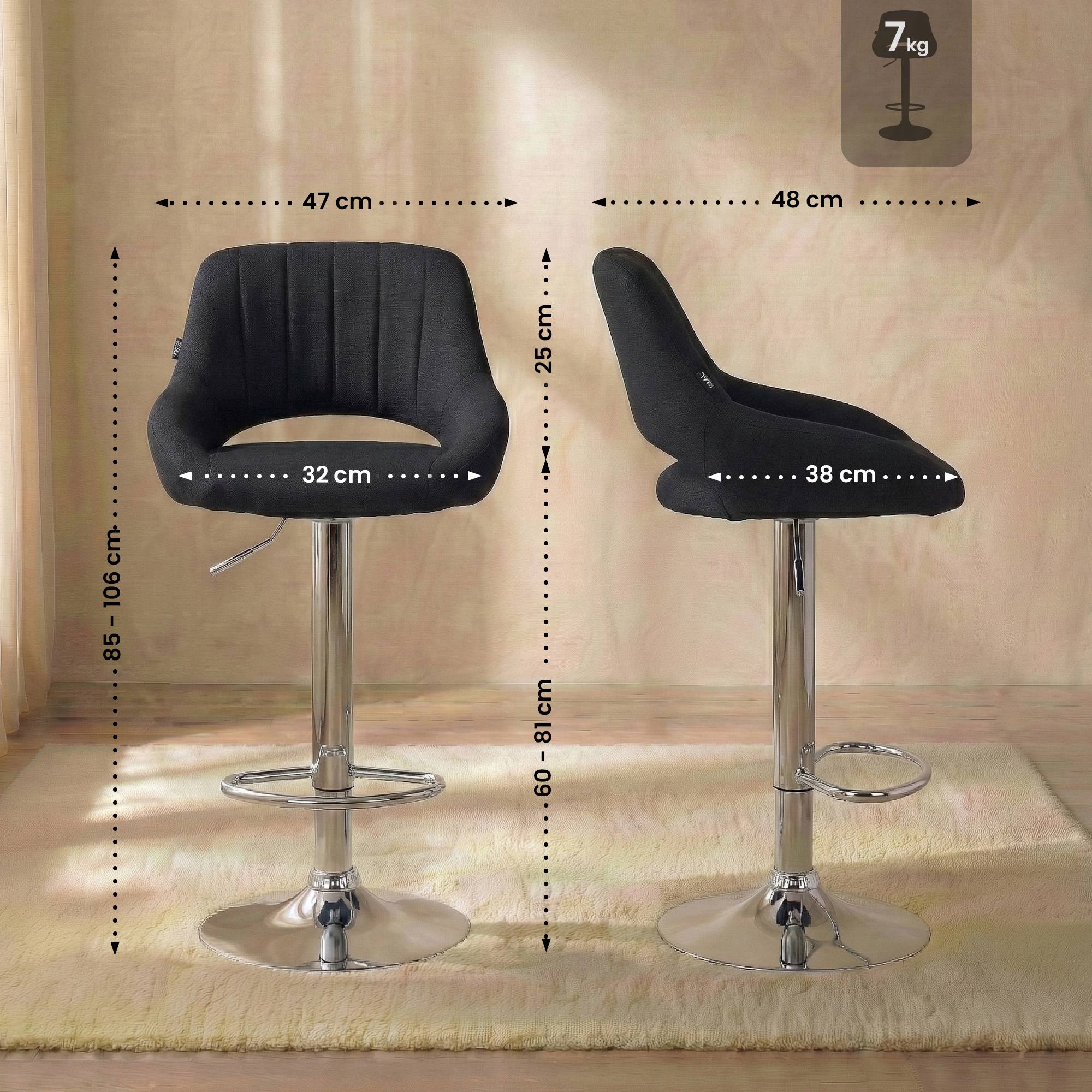 Tabouret de bar Milet en tissu