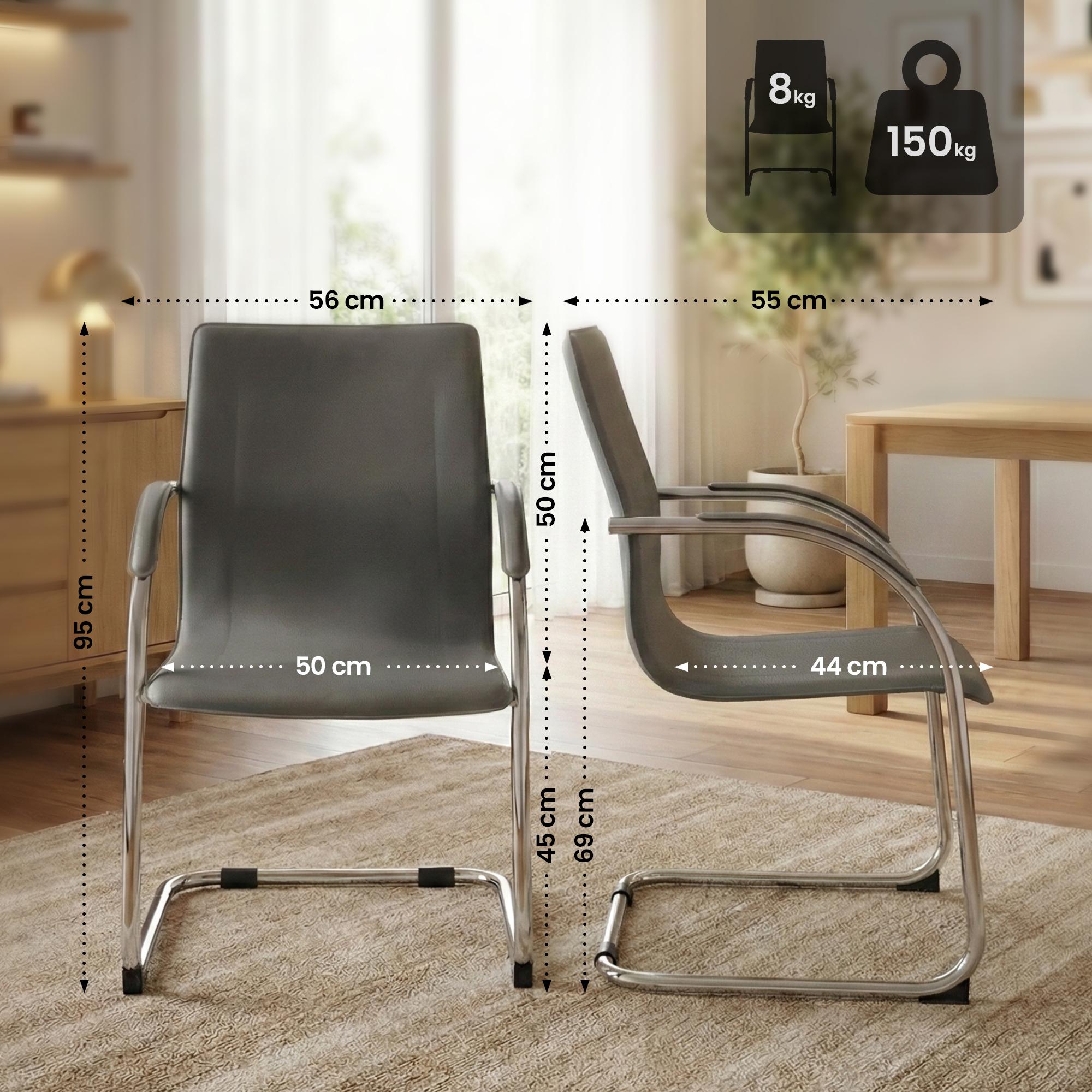 Chaise cantilever Noeleen en simili cuir
