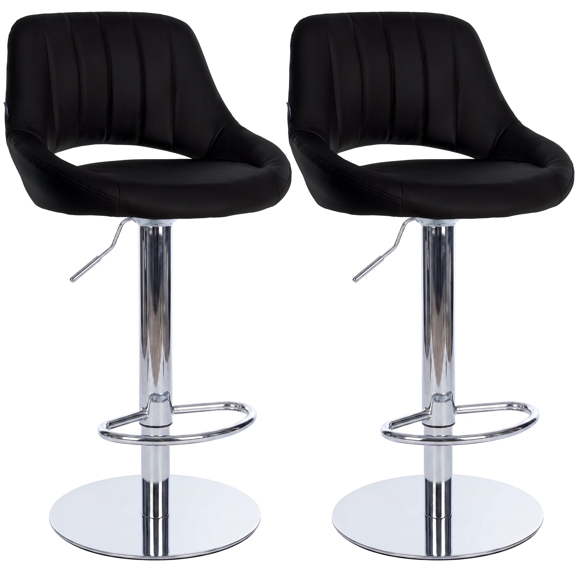 Lot de 2 tabourets de bar Milet chromés avec socles extra lourds