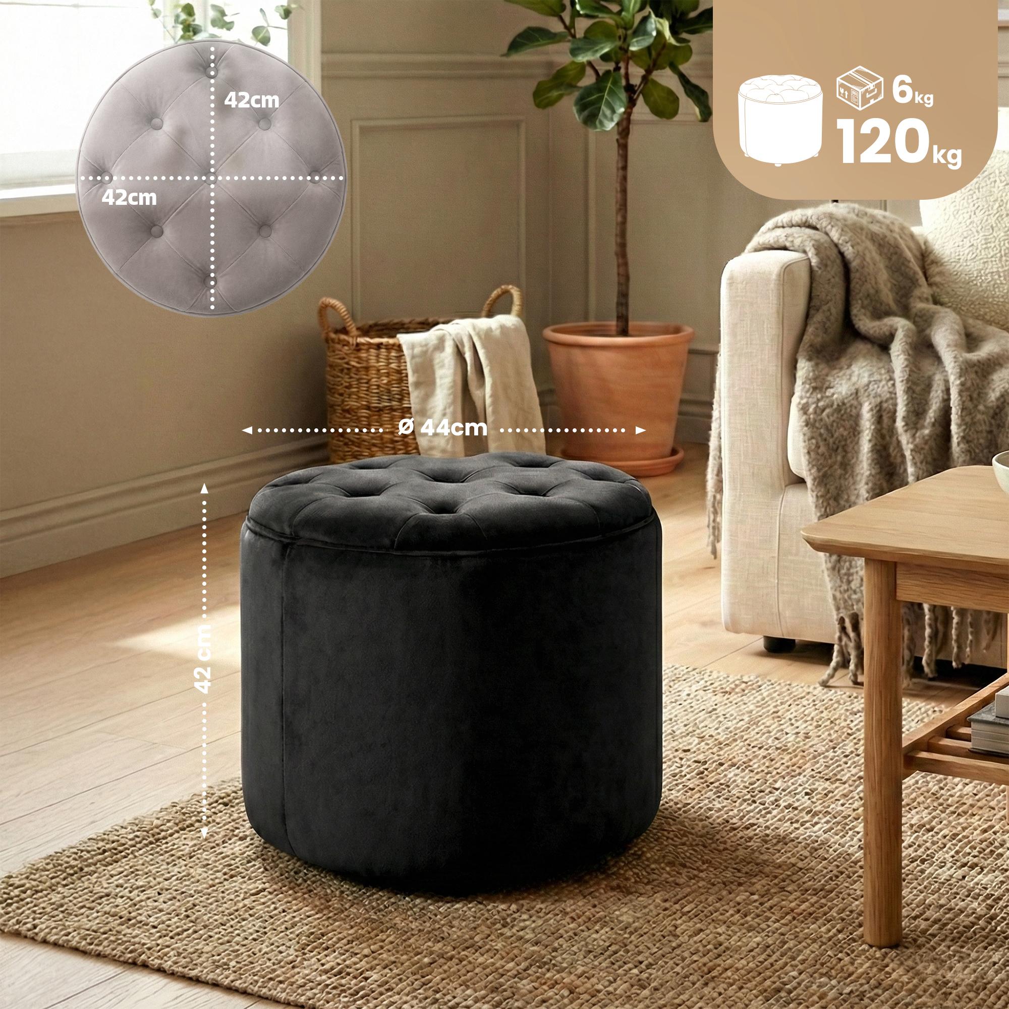 Tabouret Pantin en velours