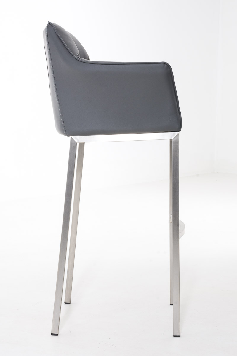 Tabouret de bar Damaso en similicuir avec piétement quatre pieds