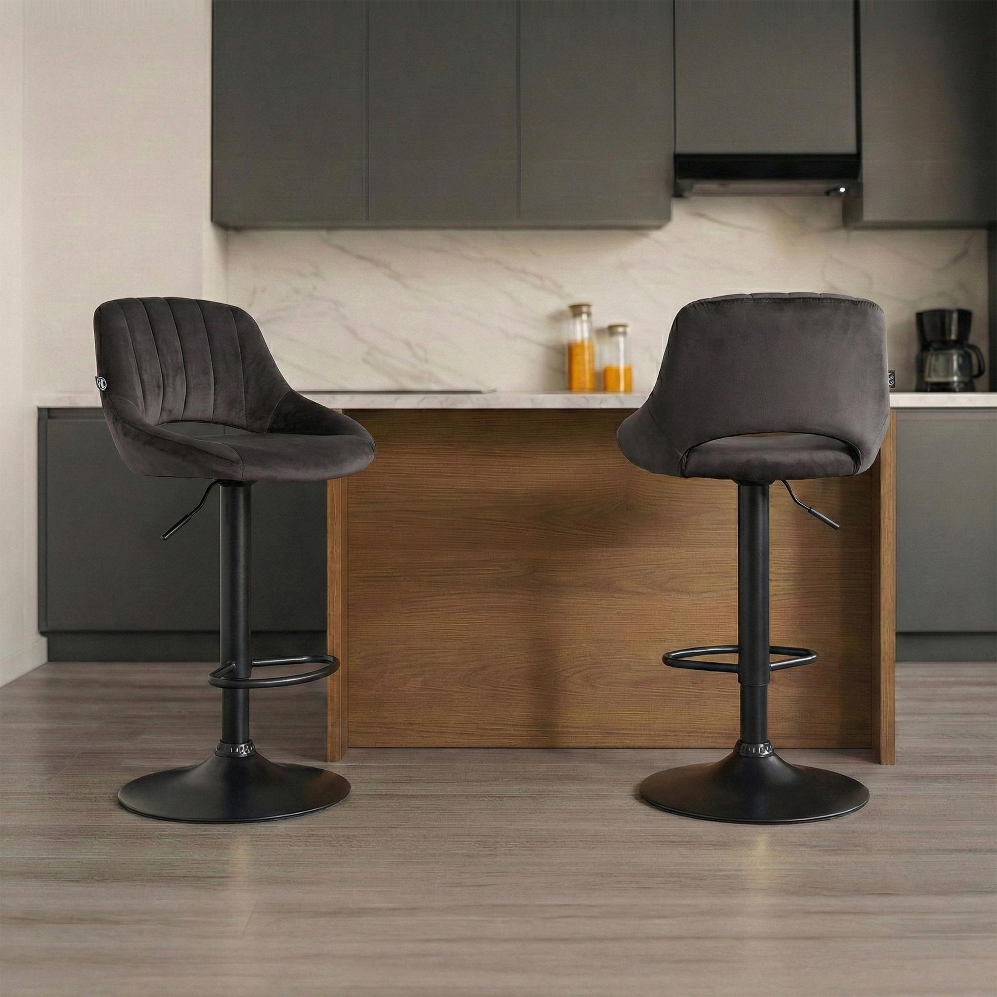 Tabouret de bar Milet en velours