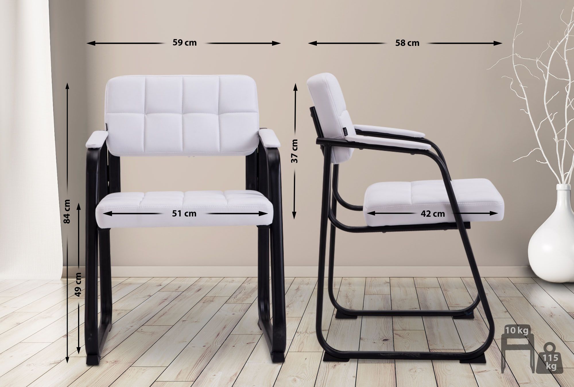Chaise de visiteur Canada B similicuir