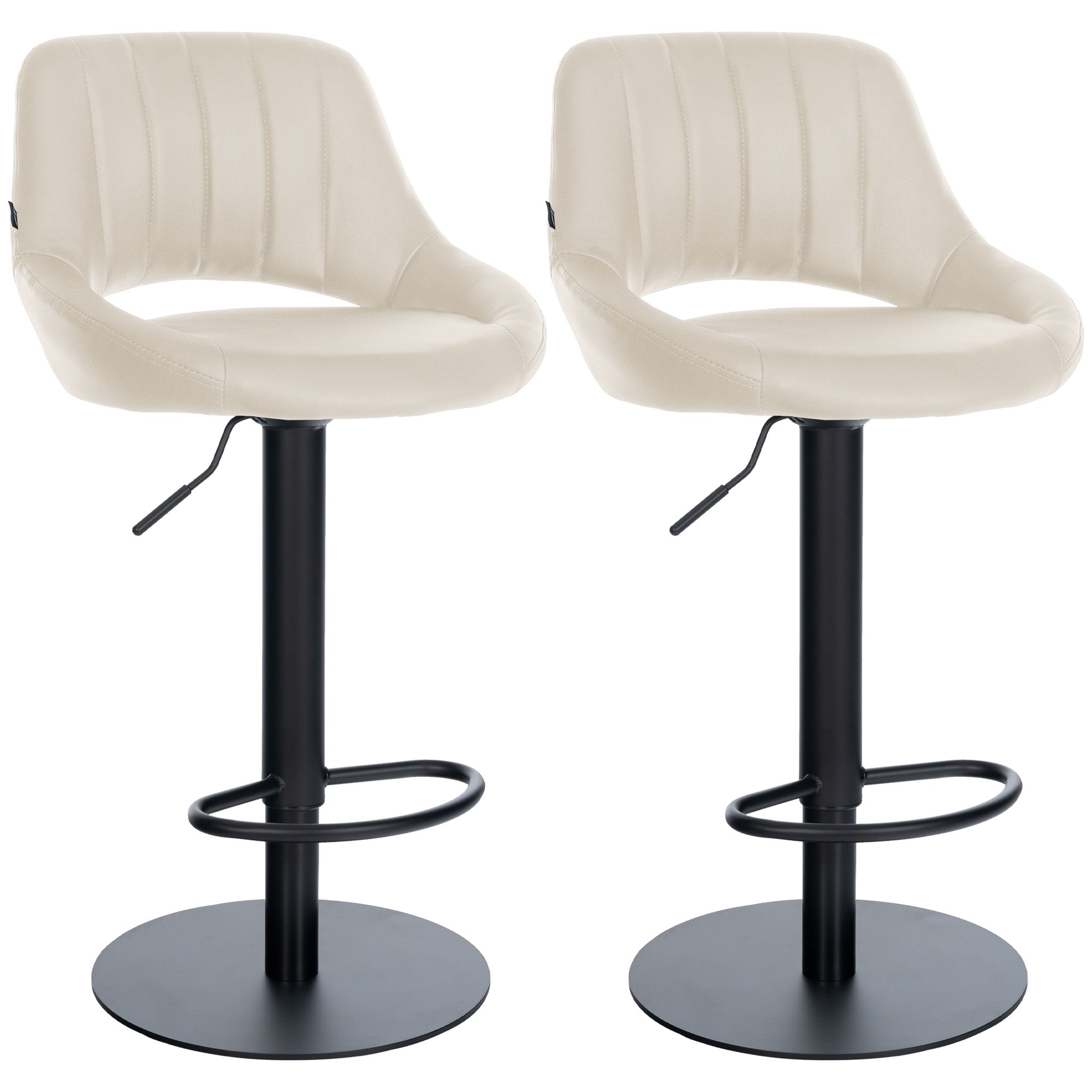 Lot de 2 tabourets de bar Milet noirs avec bases extra lourdes