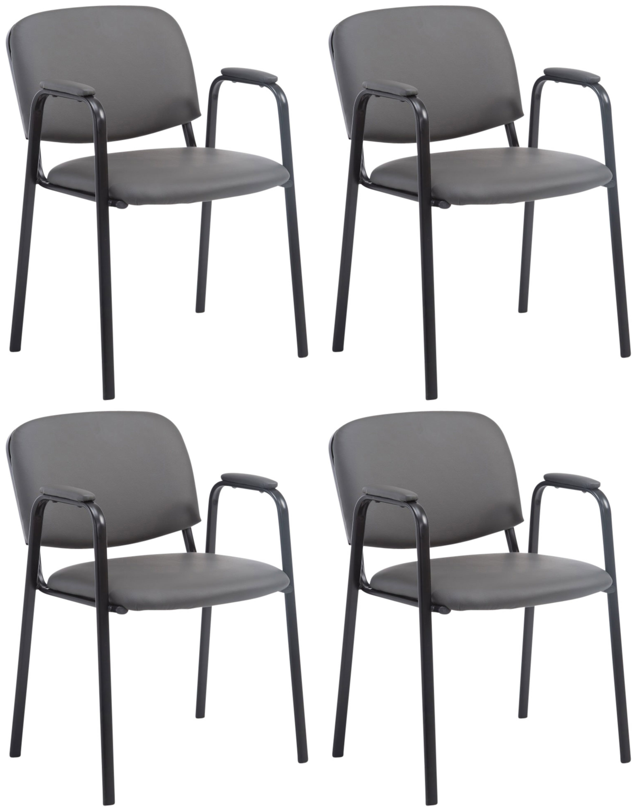 Lot de 4 chaises empilables Ken Pro en simili cuir
