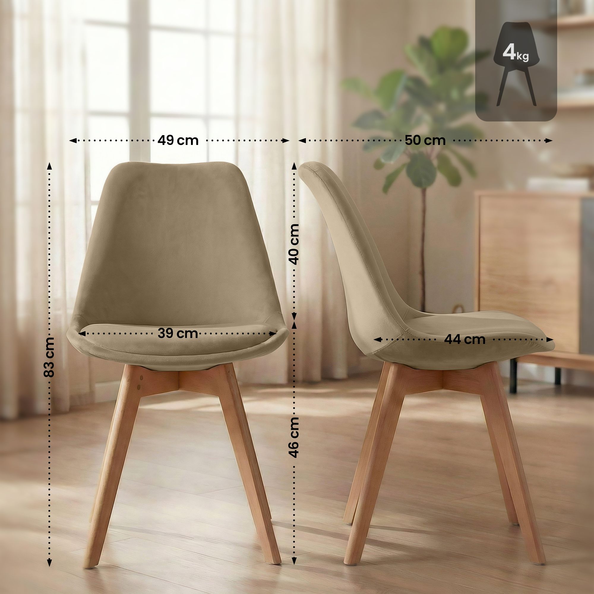 Chaise de salle à manger Linares : design élégant et confortable pour vos repas en famille ou entre amis