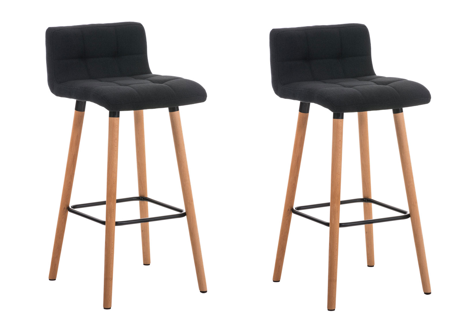 Lot de 2 Tabourets de Bar Lincoln V2 Tissu