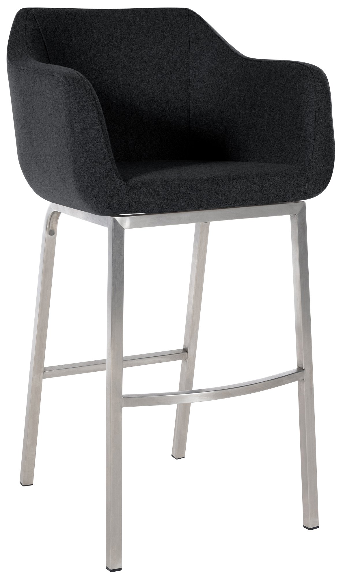 Tabouret de bar Monea feutre avec piètement à quatre pieds