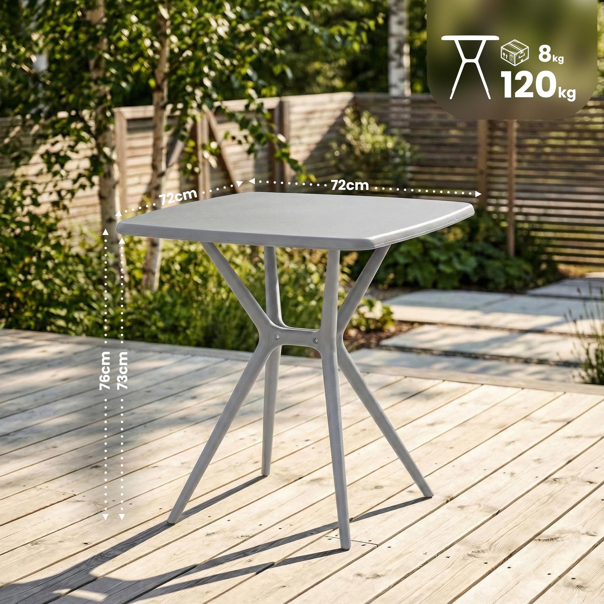 Table de jardin Becky carree 72 x 72 cm