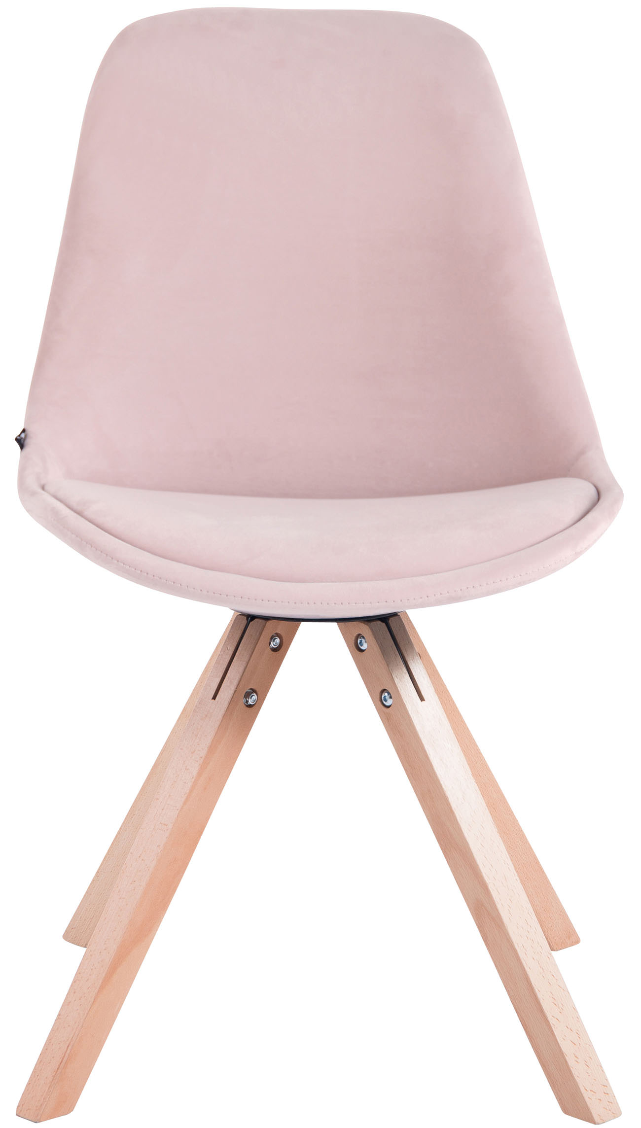 Lot de 4 Chaises de salle à manger Toulouse Velours Pieds carrés bois