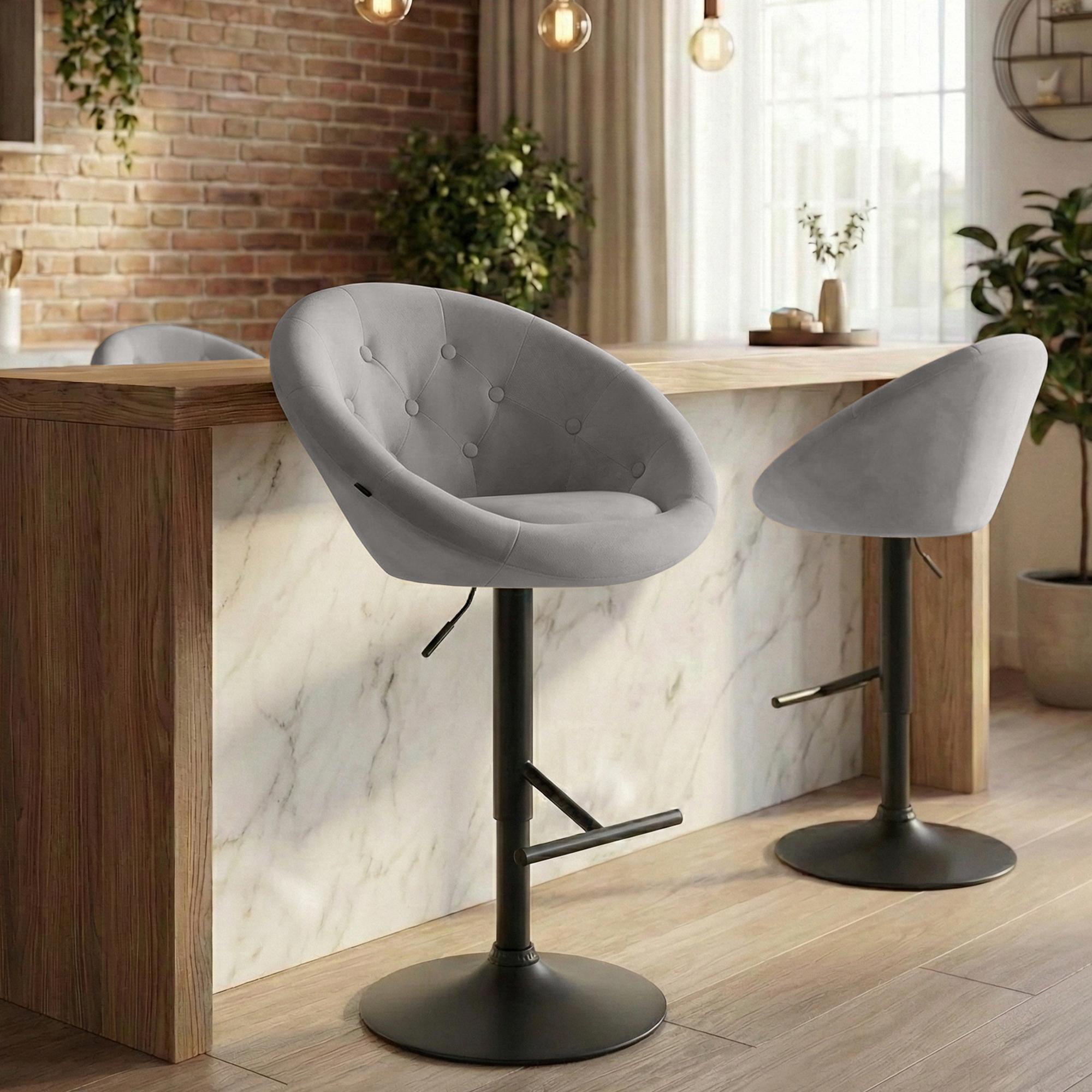 Tabouret de bar London en velours