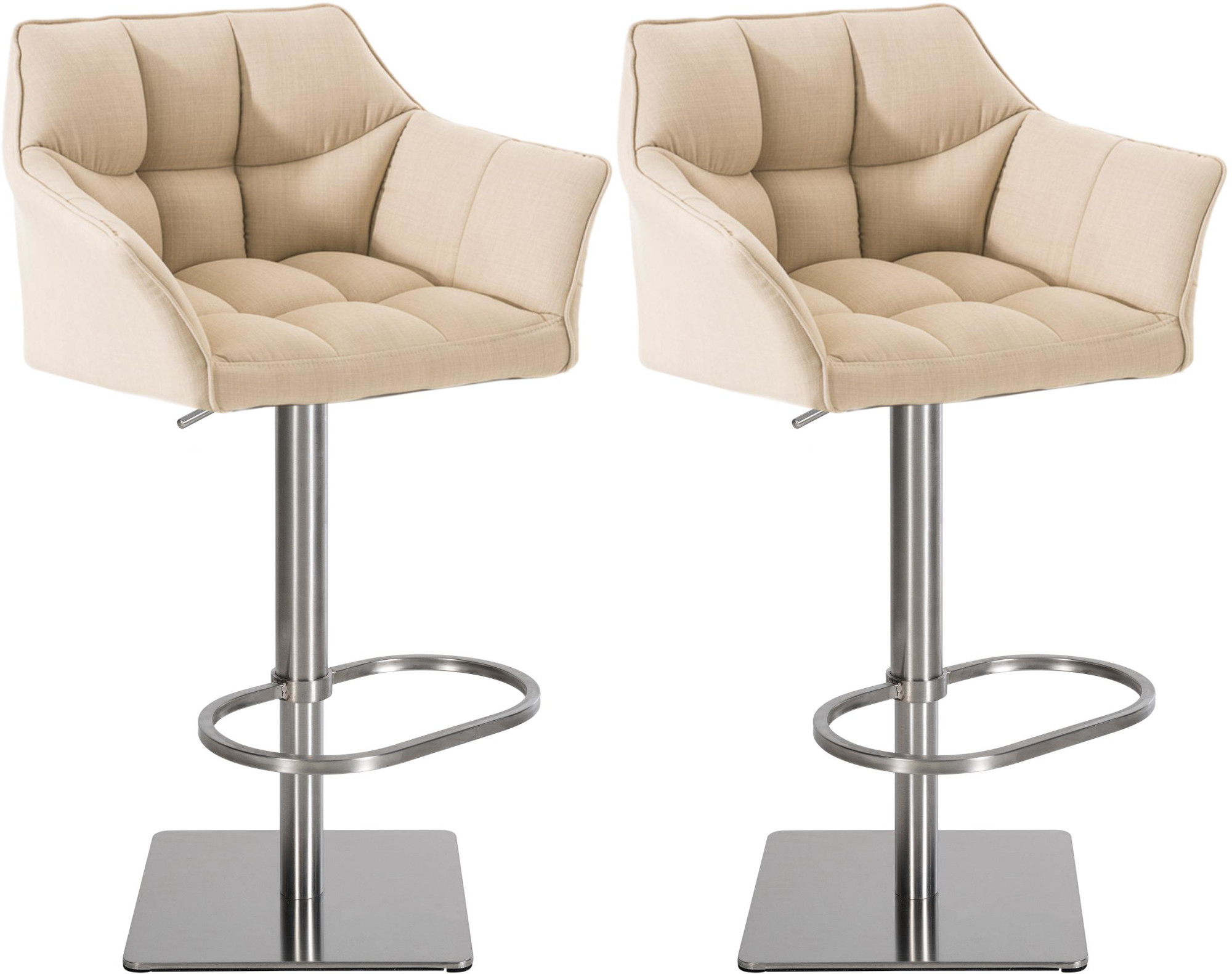 Lot de 2 tabourets de bar Damaso avec revetement en tissu