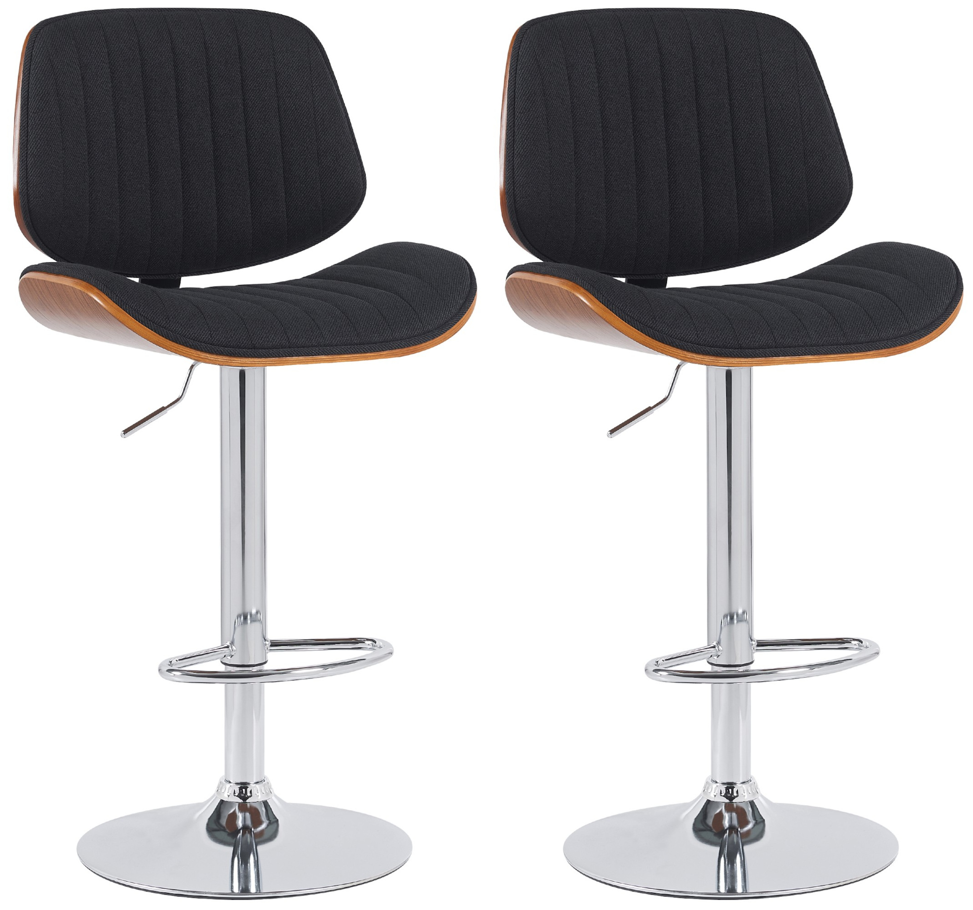 Lot de 2 tabourets de bar Clawson tissu