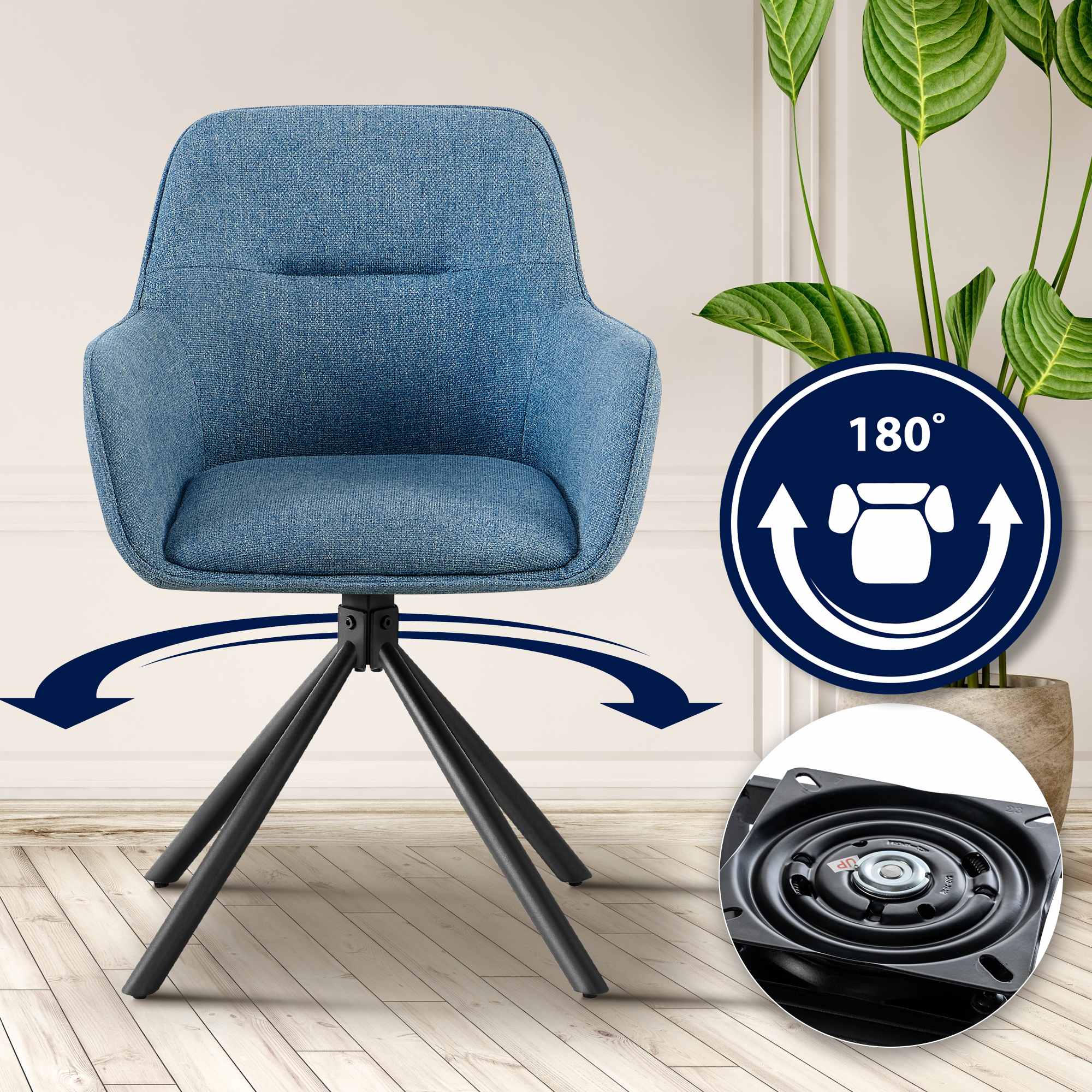 Lot de 2 chaises Tipton tissu