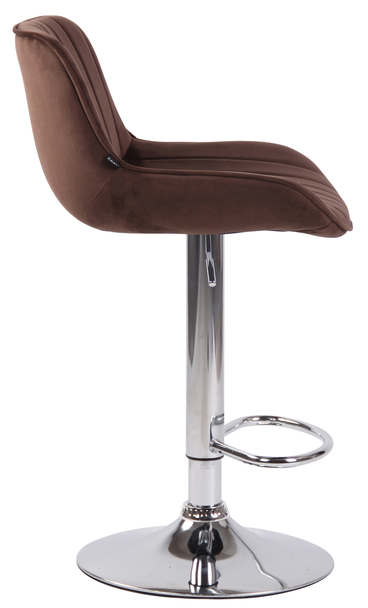 Tabouret de bar Lentini en Velours avec Piètement trompette en Métal