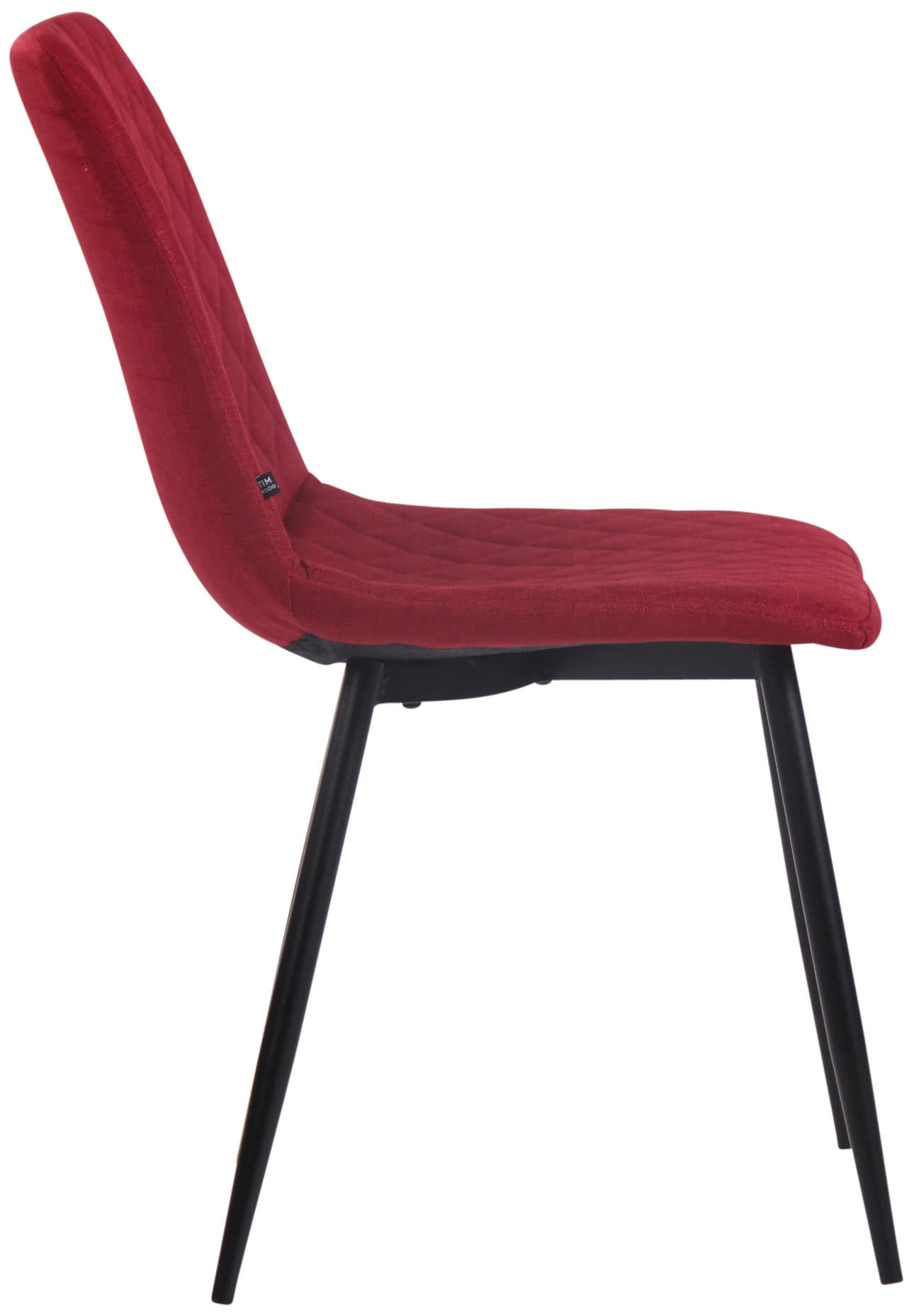 Chaise de salle à manger Telde en tissu avec Piètement en Métal noir mat