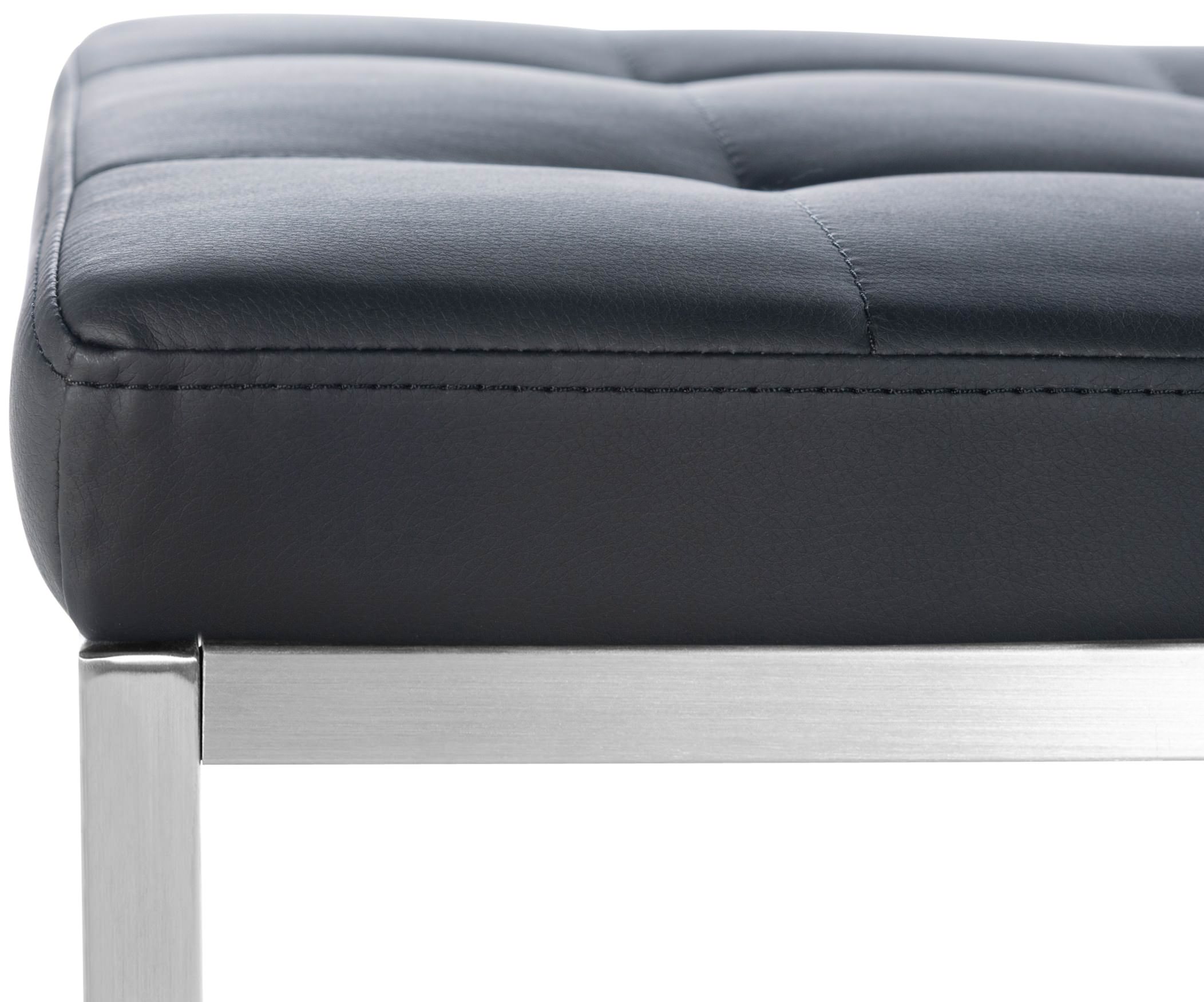 Lot de 2 tabourets bas Barci en similicuir