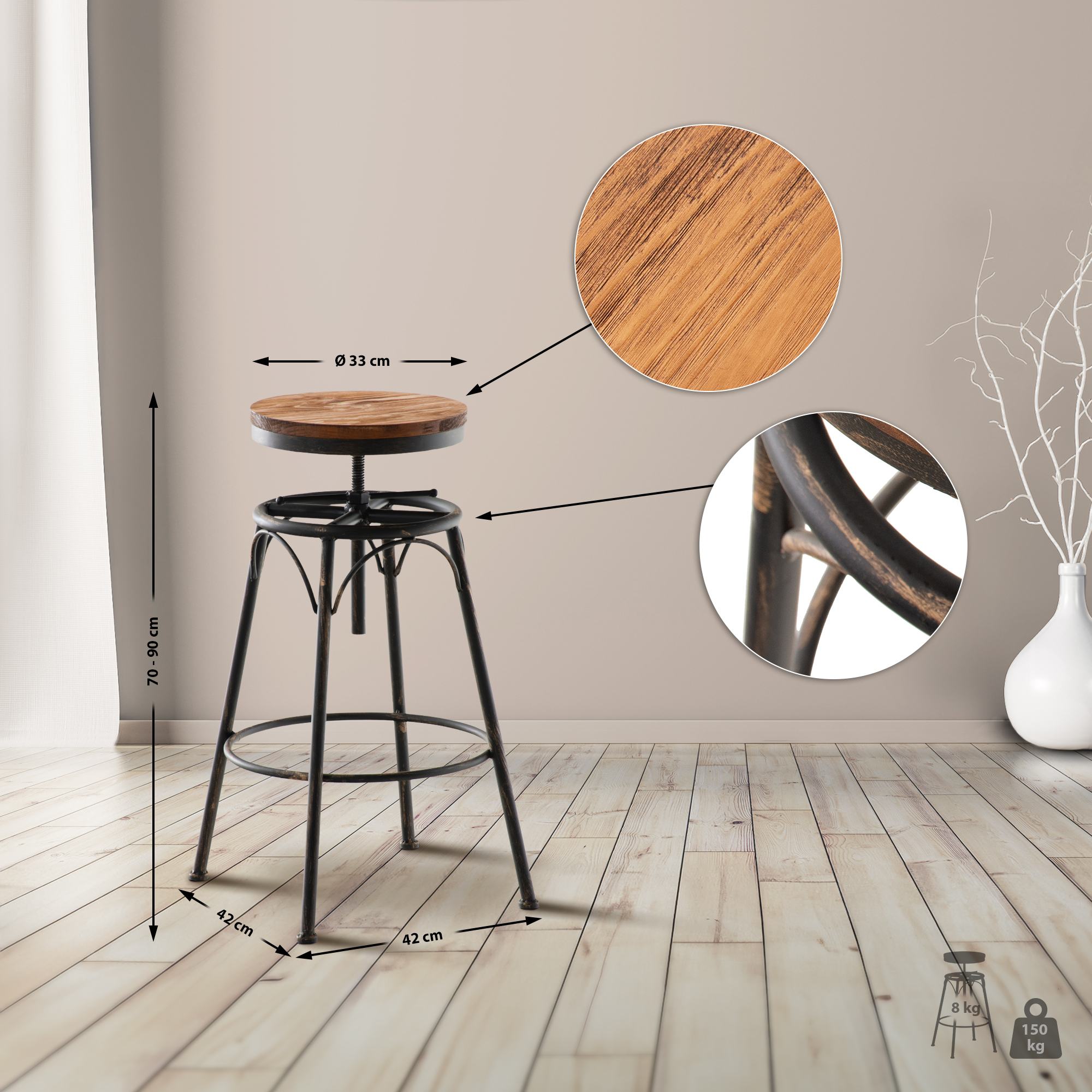 Tabouret de bar Beam
