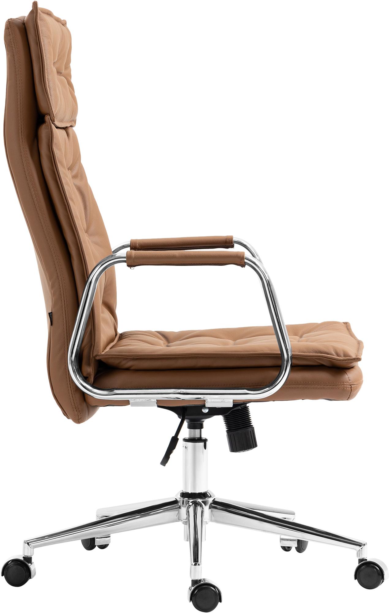 Chaise de bureau Sotira en cuir véritable