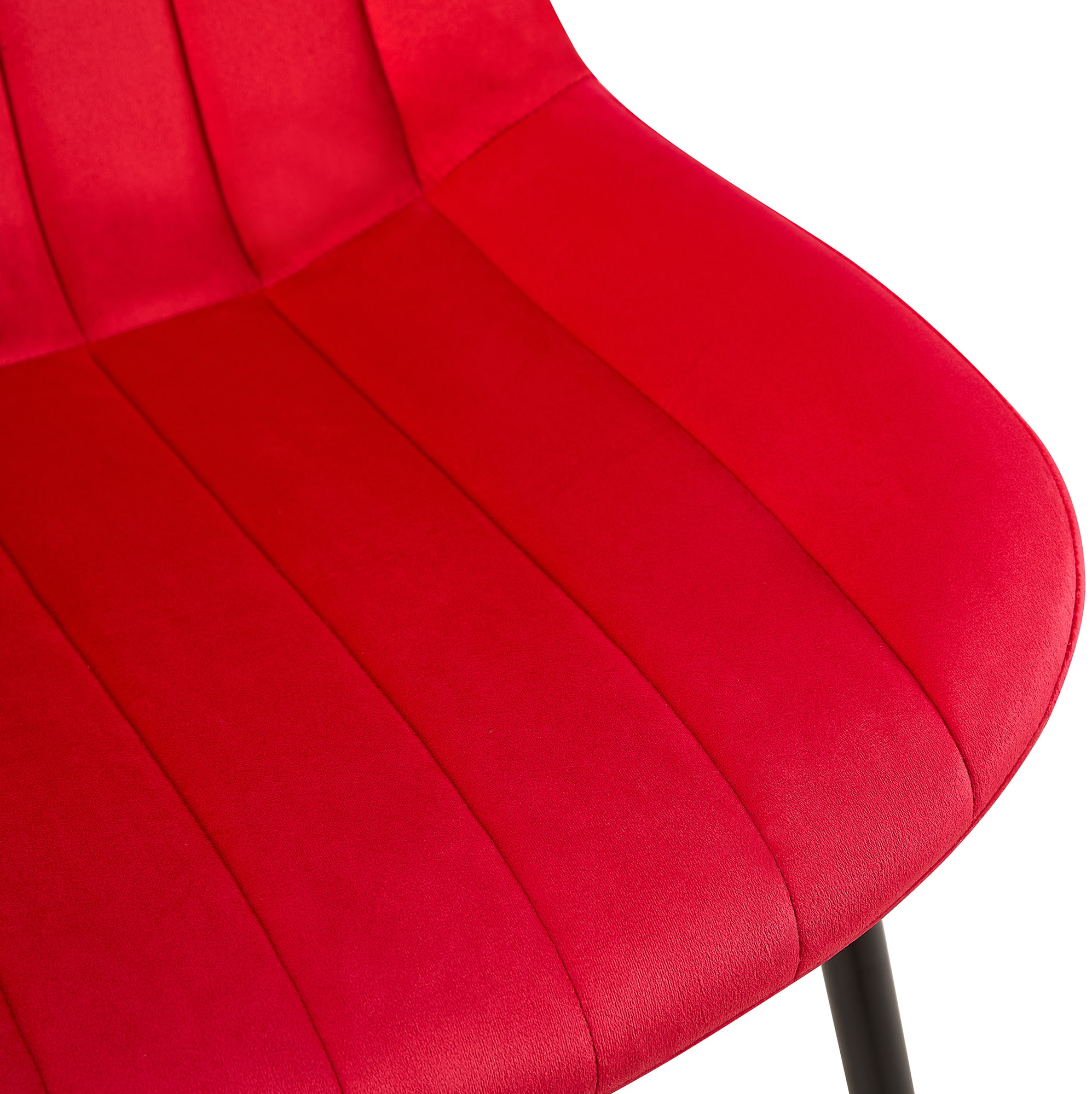 Lot de 2 Chaises de salle à manger Rahden en Velours avec Piètement en métal noir