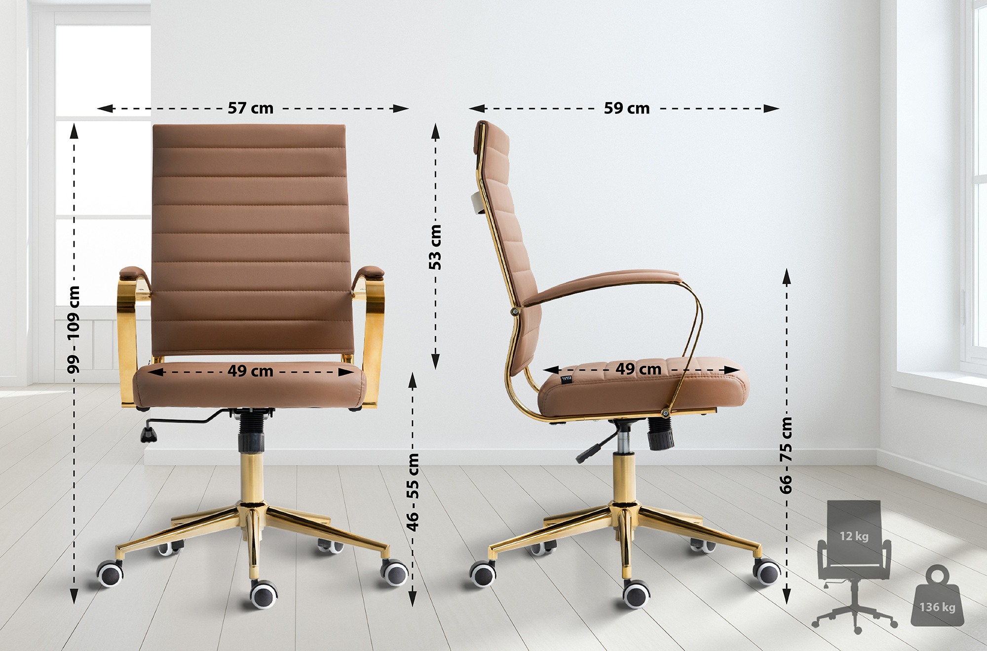 Chaise de bureau Havanna similicuir