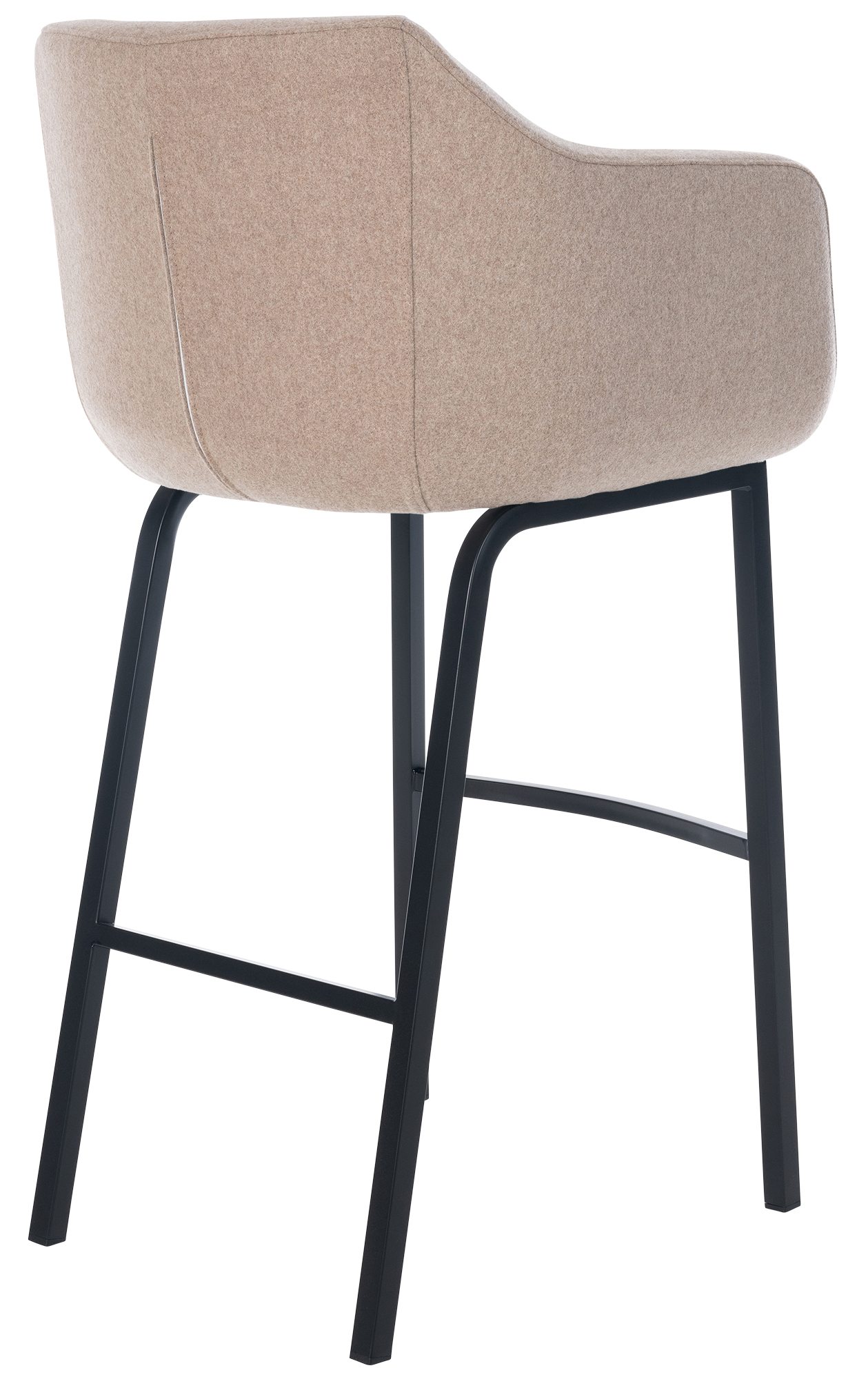 Tabouret de bar Monea feutre avec piètement à quatre pieds