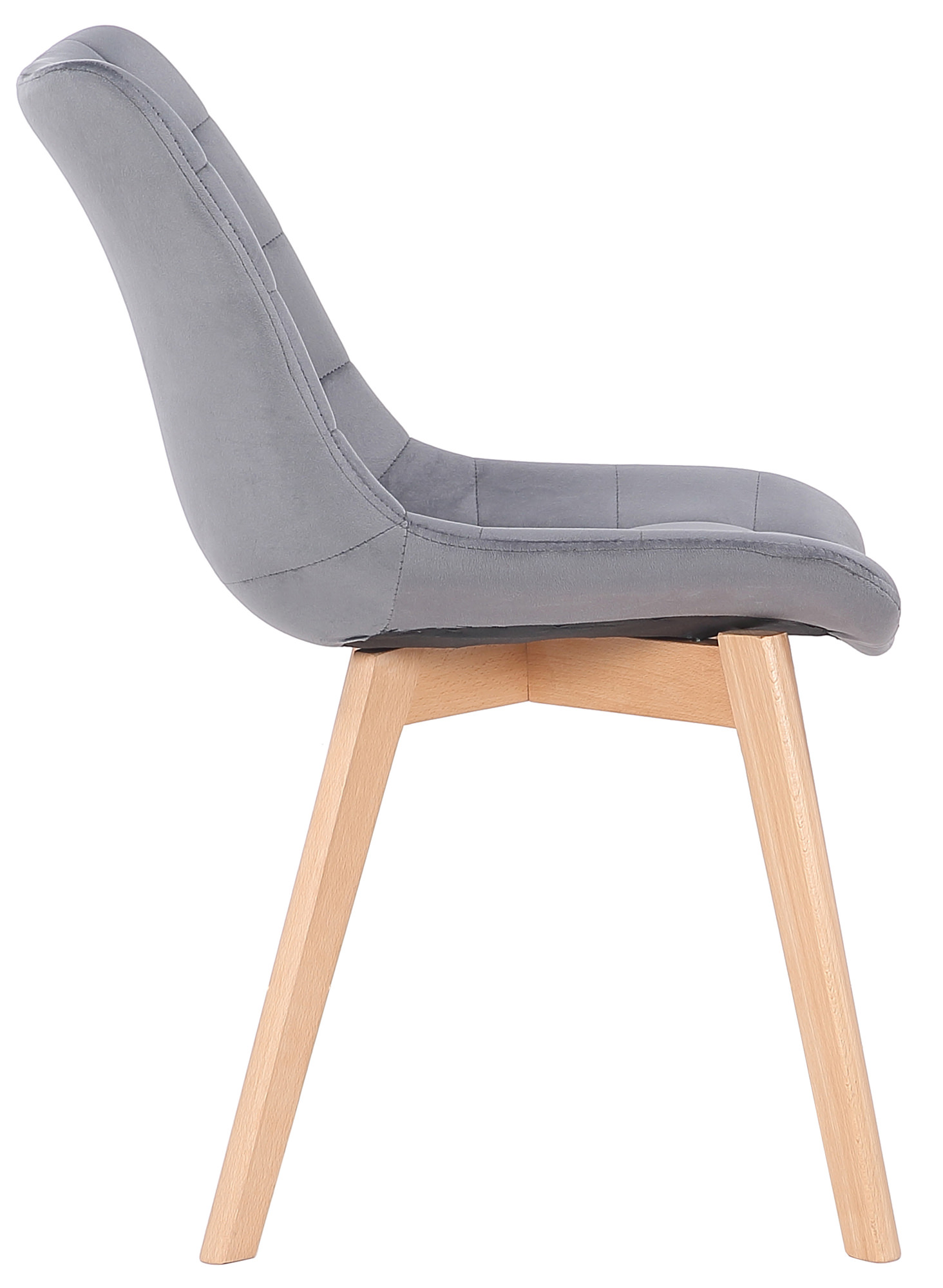Chaise de salle à manger Passaic en velours avec pieds en Bois de hêtre