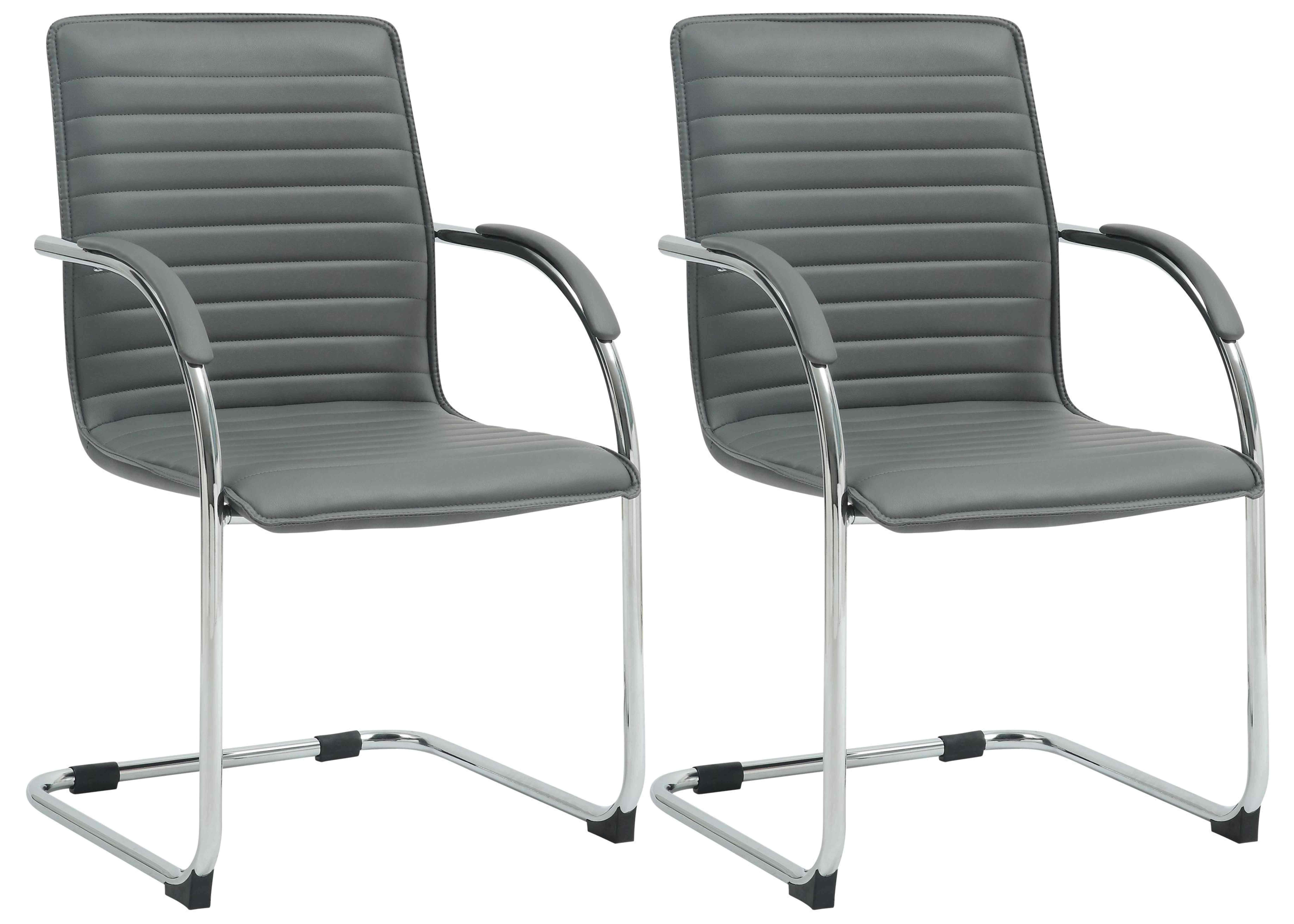 Lot de 2 chaises visiteurs Tira similicuir
