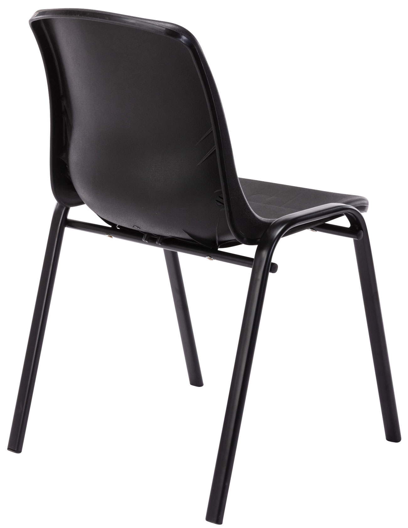 Lot de 4 chaises empilables Nowra avec assise en plastique et Pieds en métal noir mat