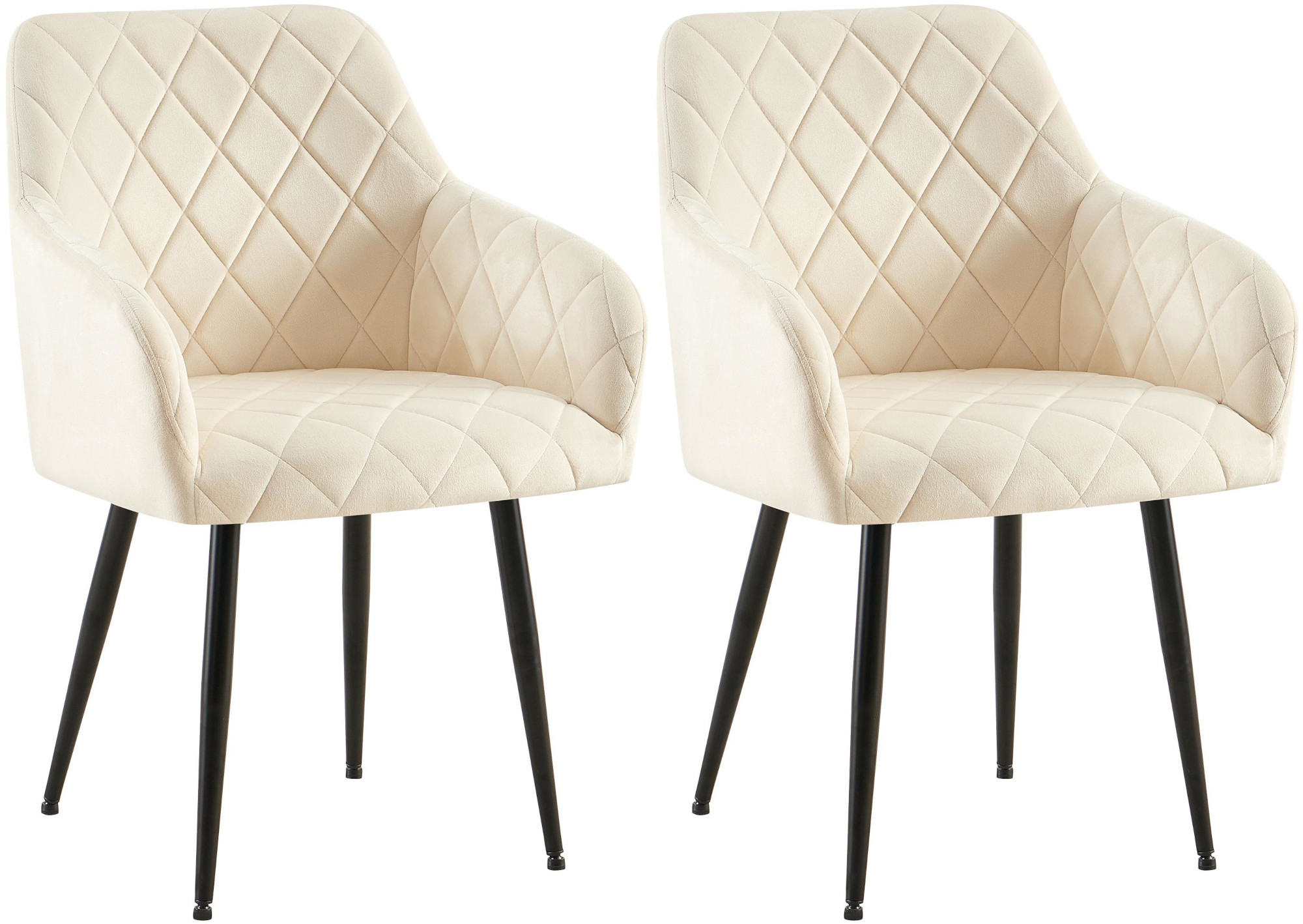 Lot de 2 chaises de salle à manger Monett velours