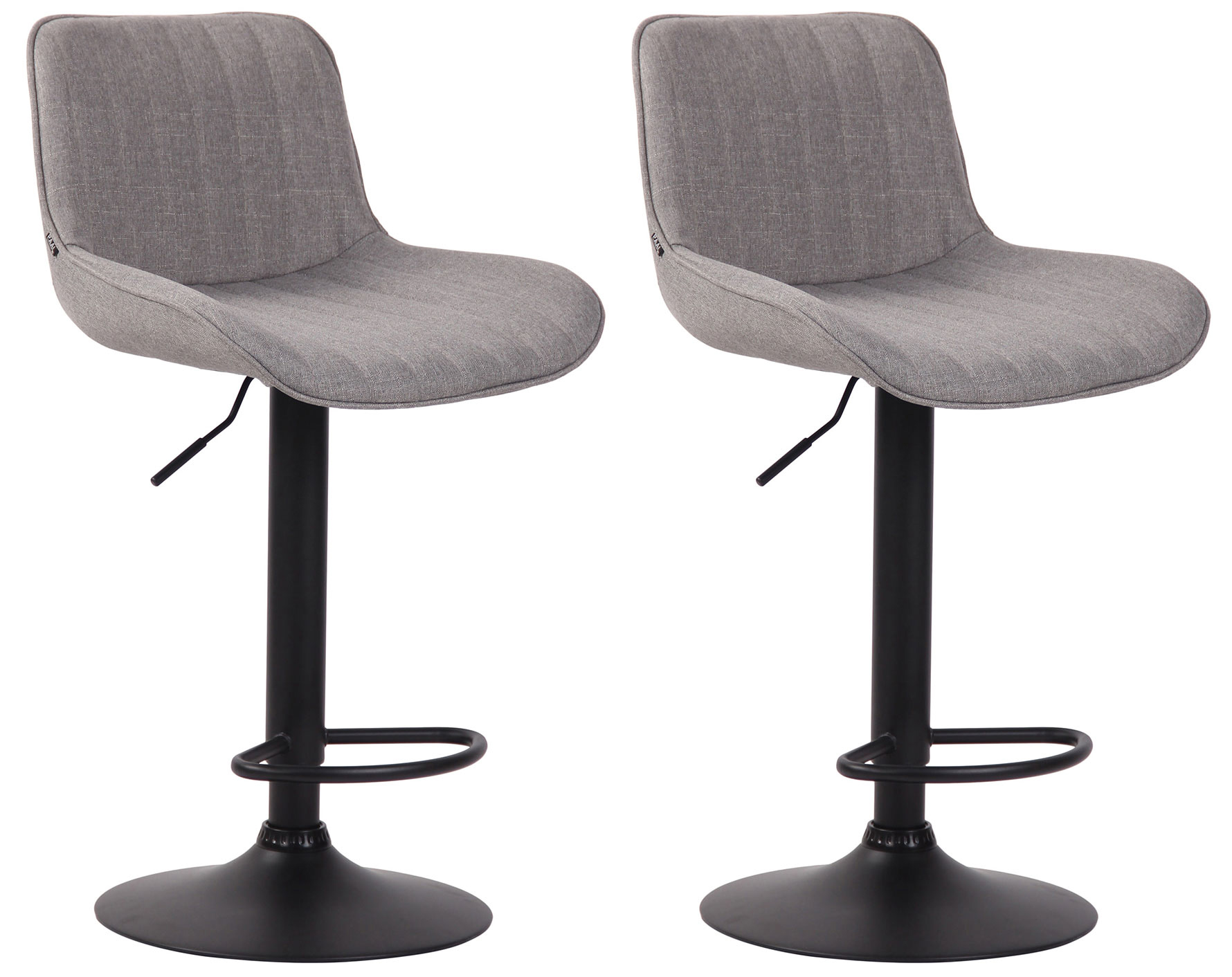 Lot de 2 Tabourets de bar Lentini en Tissu Pied trompette en Métal