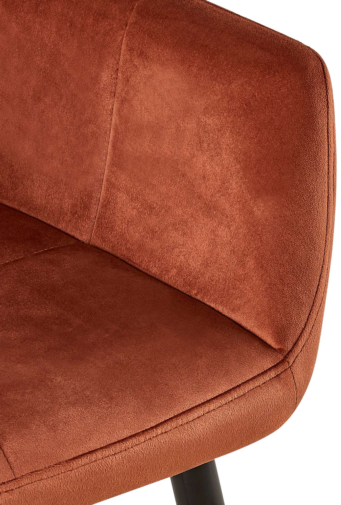 Chaise de salle à manger Emia en Velours avec Piètement en Métal noir