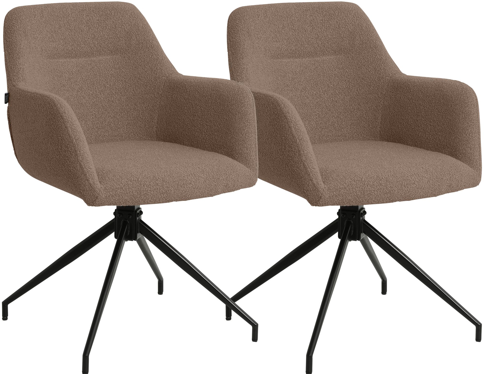 Lot de 2 Chaises de Salle à Manger Merlinda en Tissu Bouclette