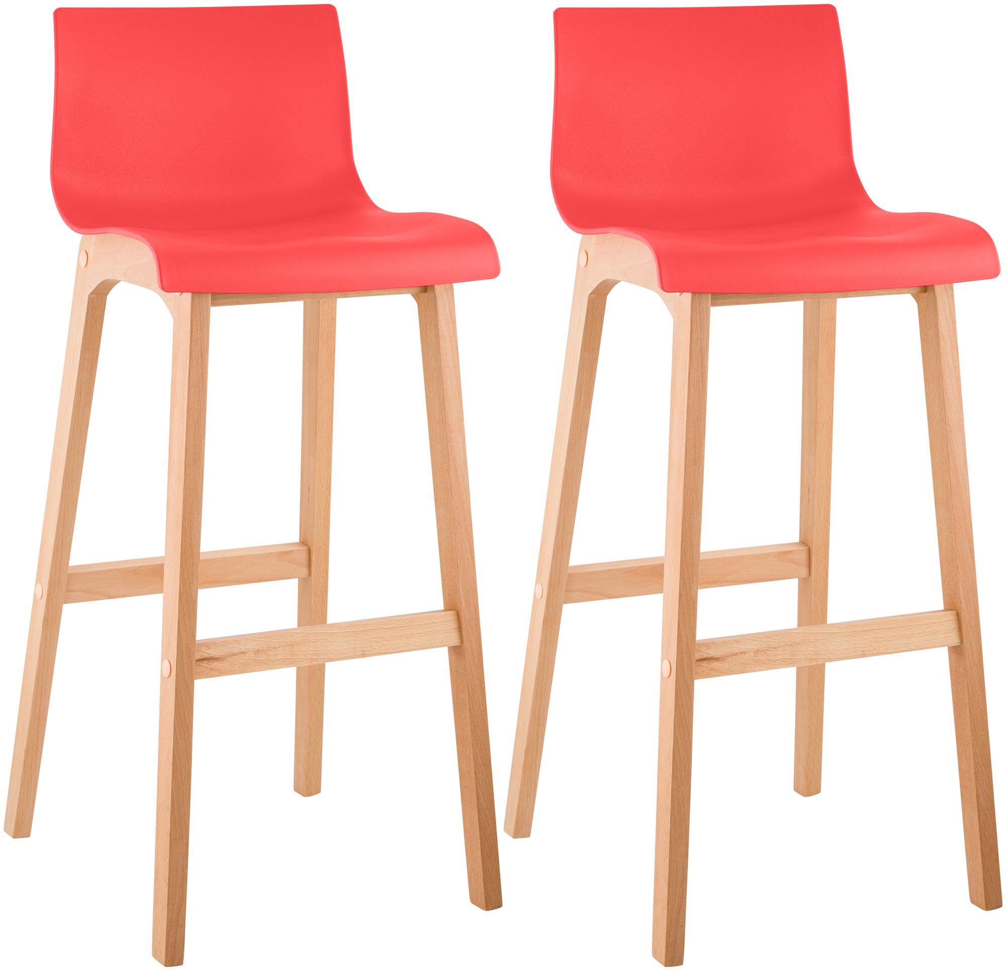 Lot de 2 tabourets de bar Hover en plastique avec piètement à quatre pieds Natura