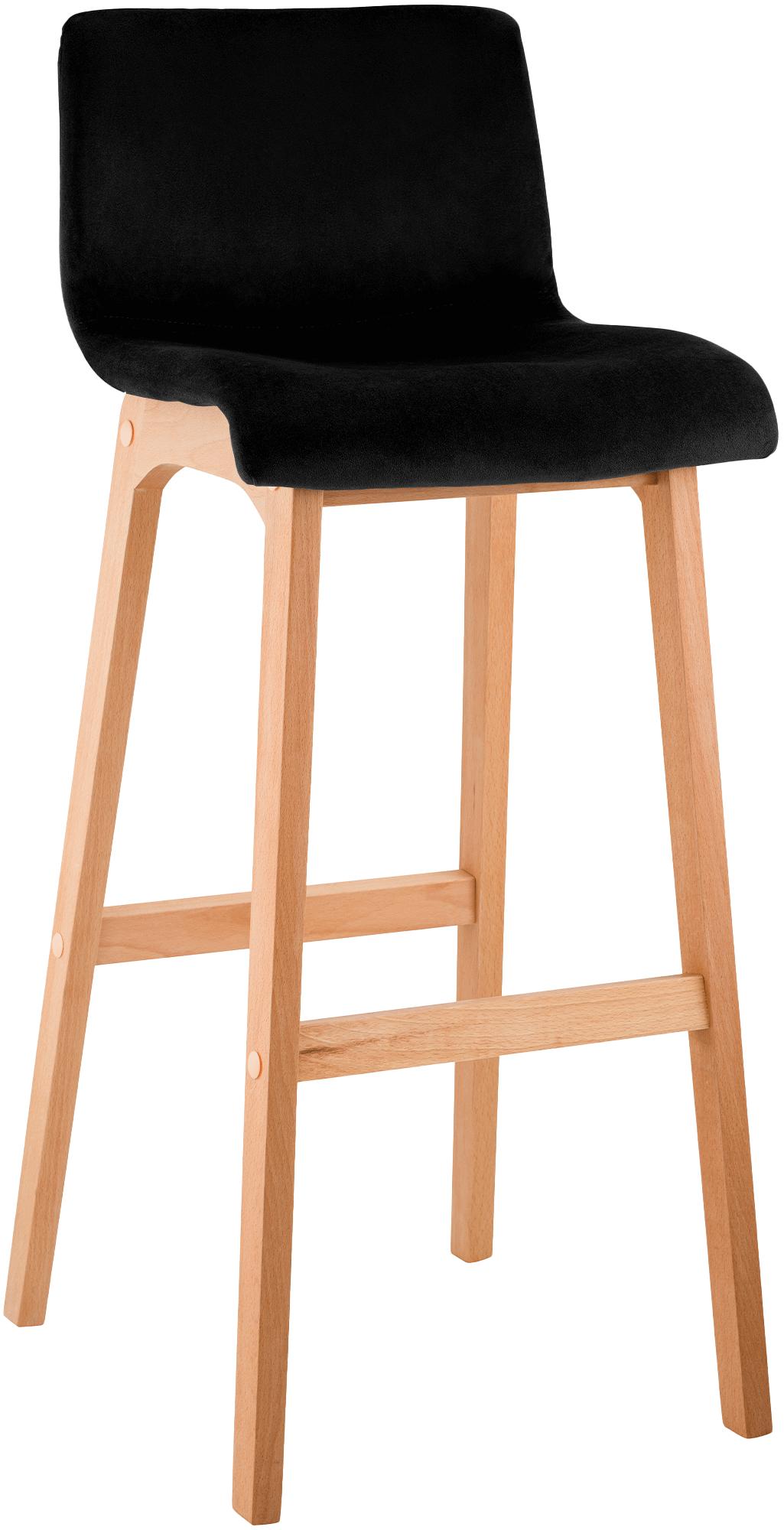 Tabouret de bar Hover velours piètement 4 pieds Natura