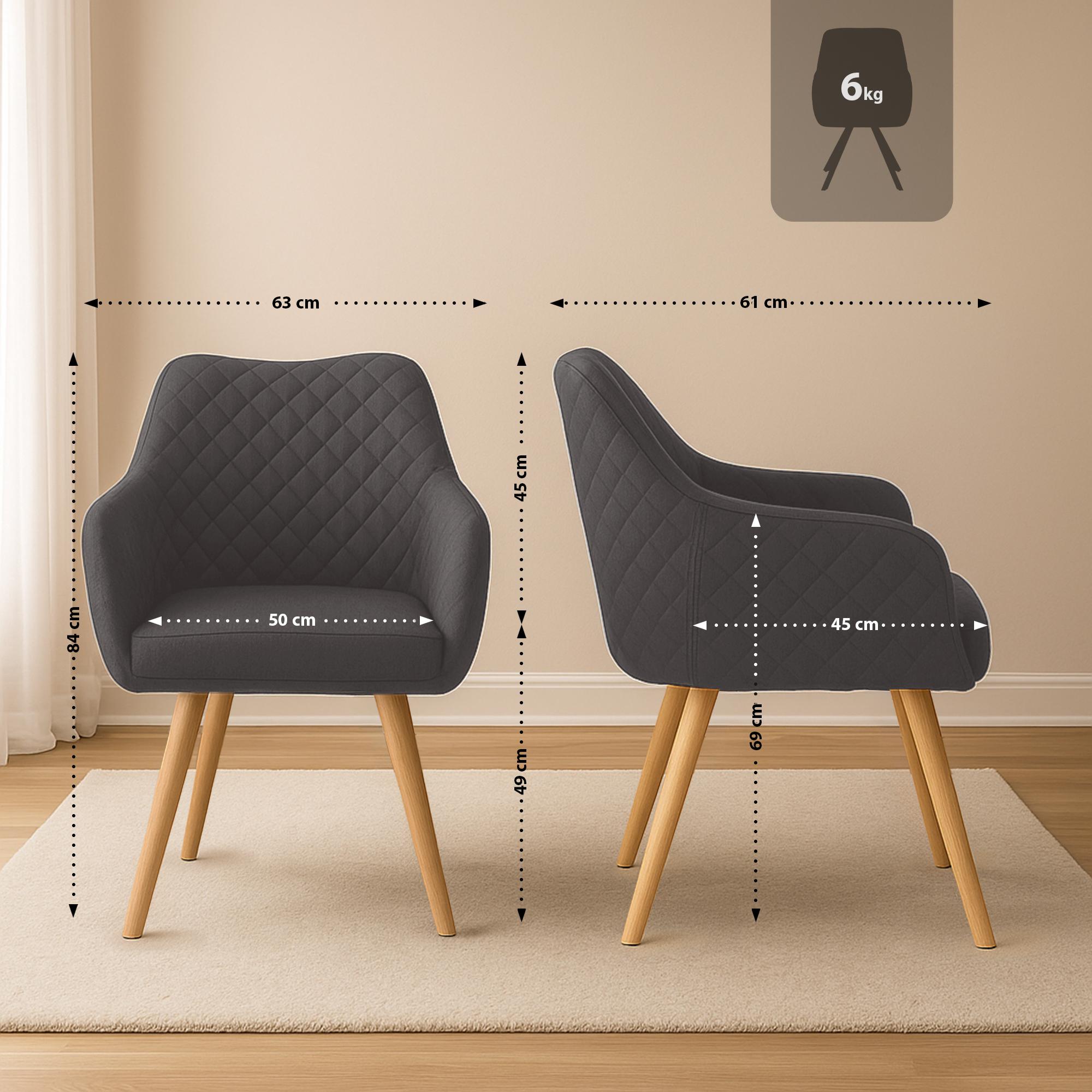 Chaise de salle à manger Gent en tissu