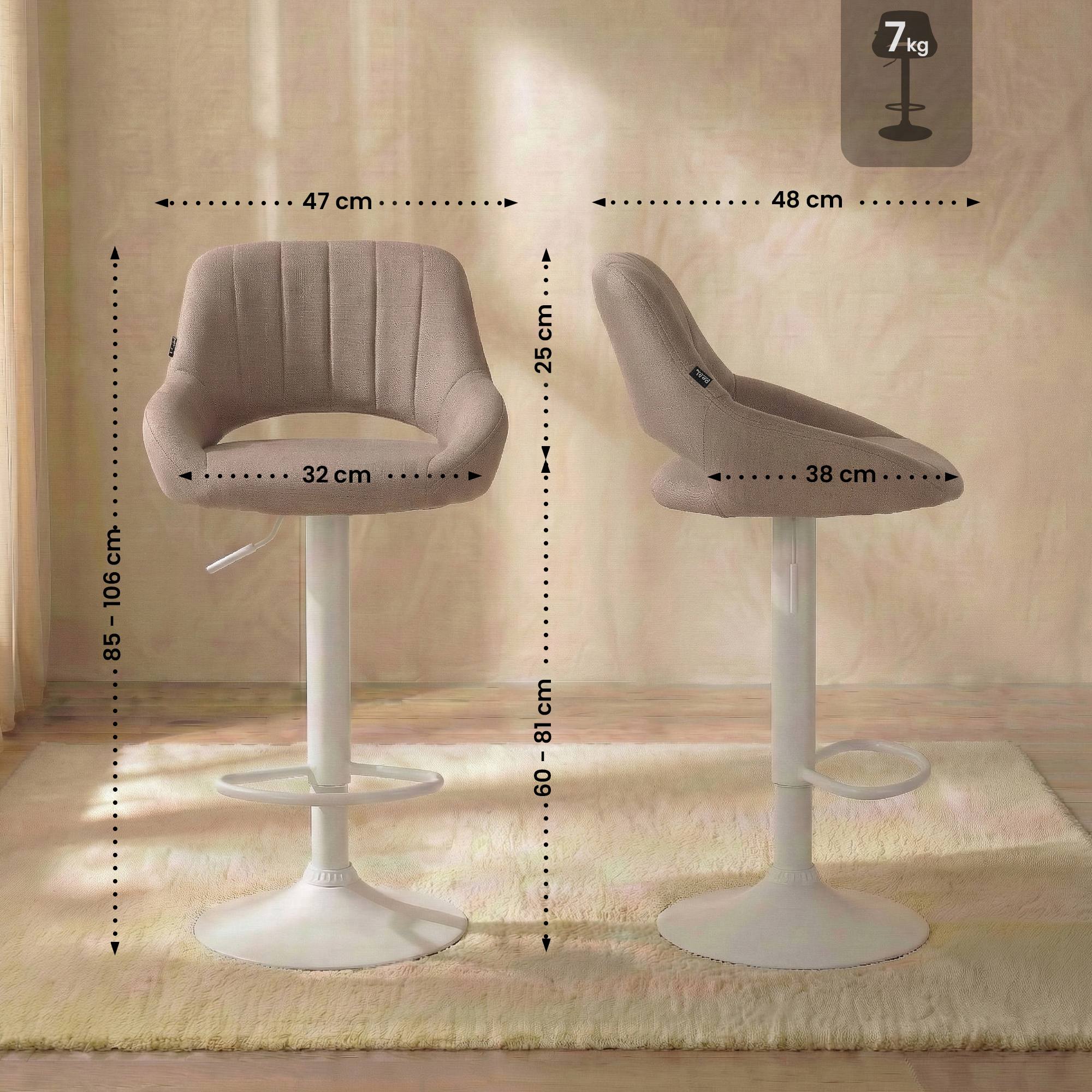 Lot de 2 tabourets de bar Milet en tissu