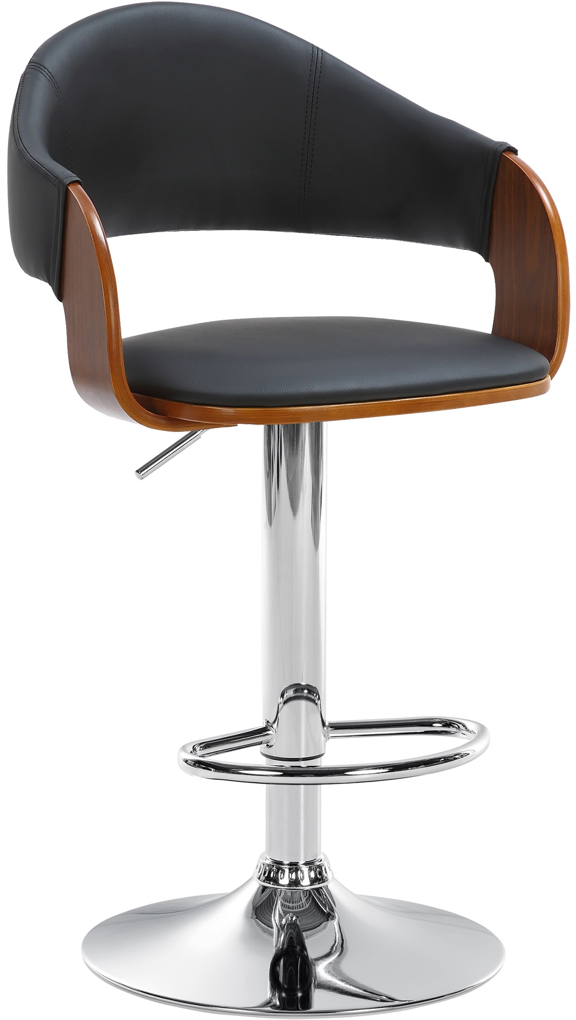 Tabouret de bar Nilse avec Coque en bois assise en similicuir