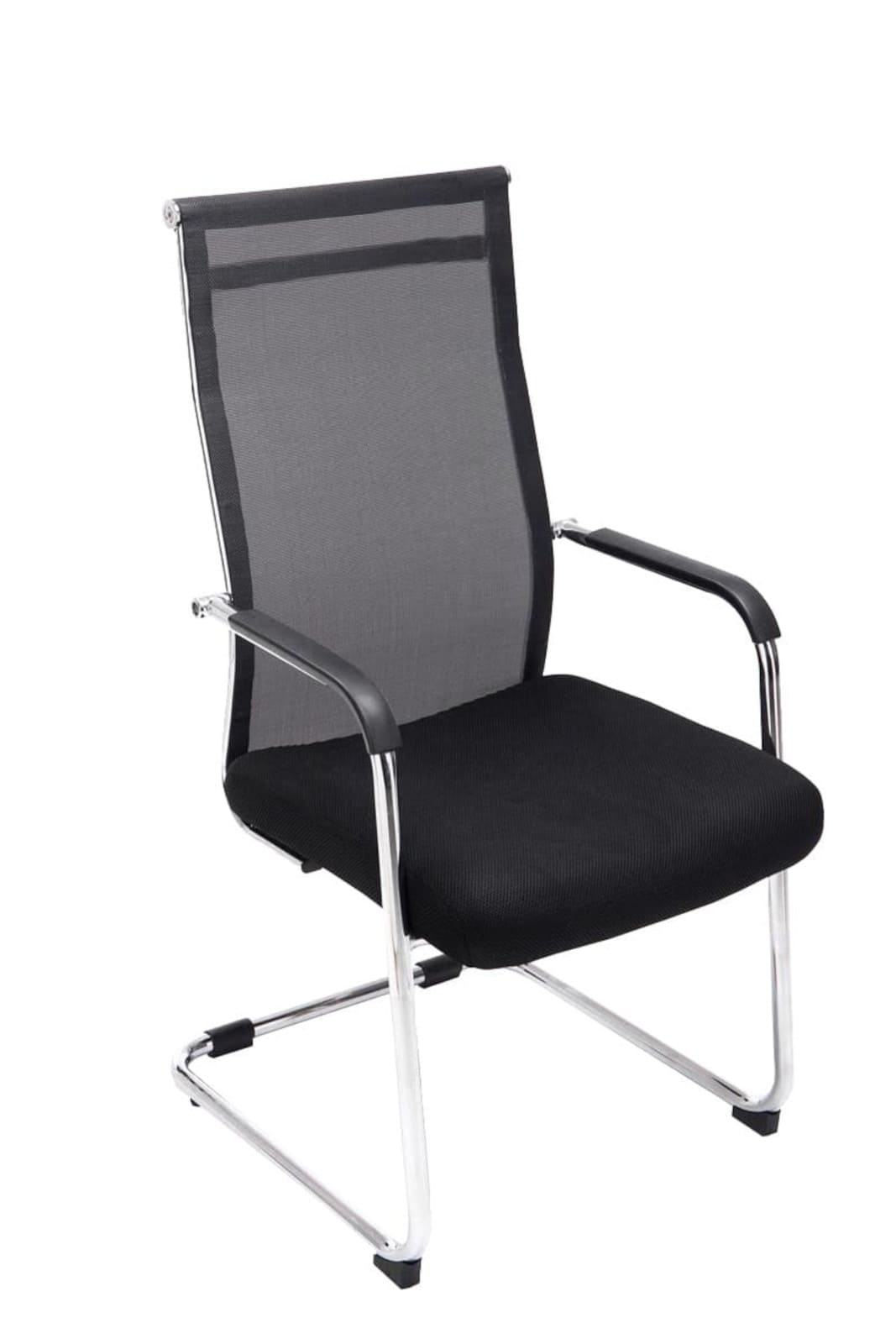 Lot de 2 Chaises cantilever Brenda avec revétement en maille et Pied luge en métal