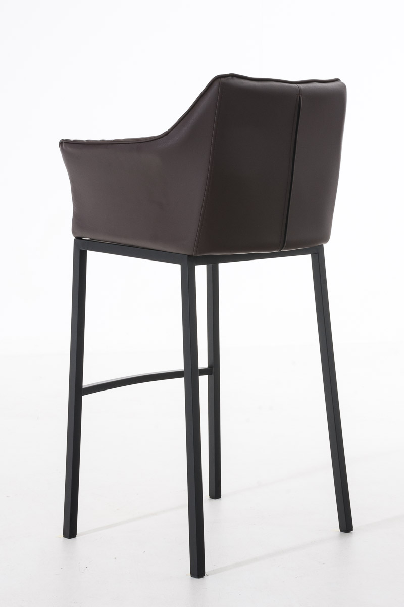 Tabouret de bar Damaso en similicuir avec piétement quatre pieds