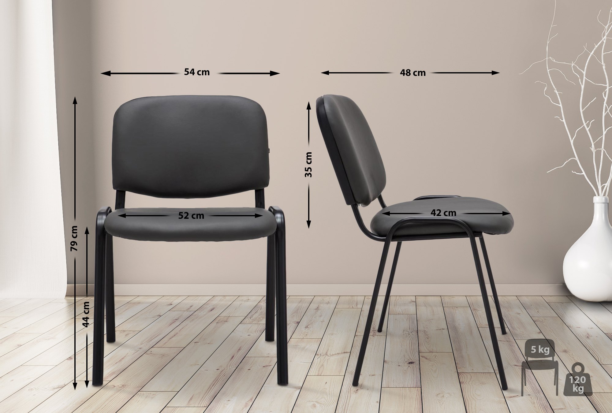 Chaise Visiteur Ken similicuir