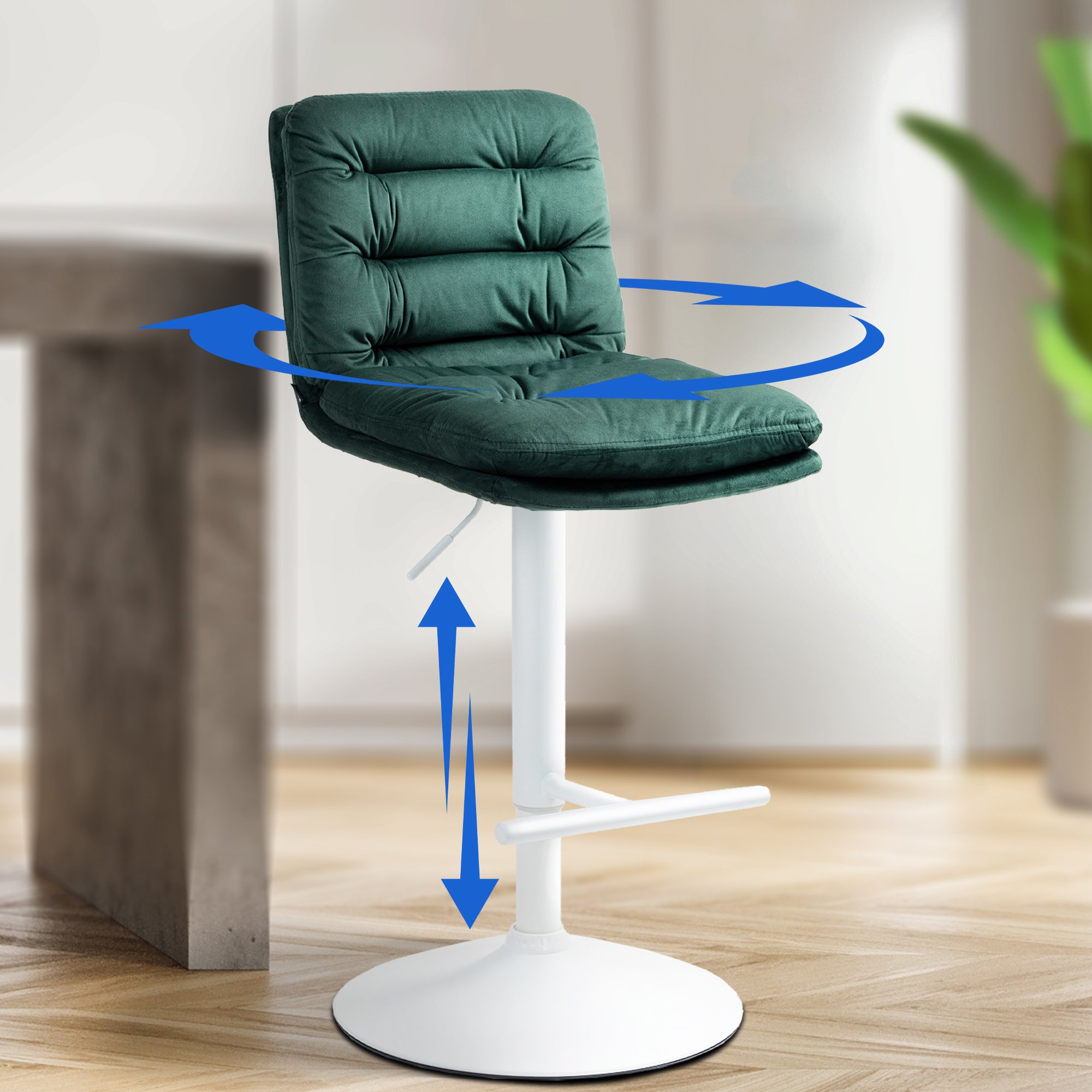 Tabouret de bar Damar velours