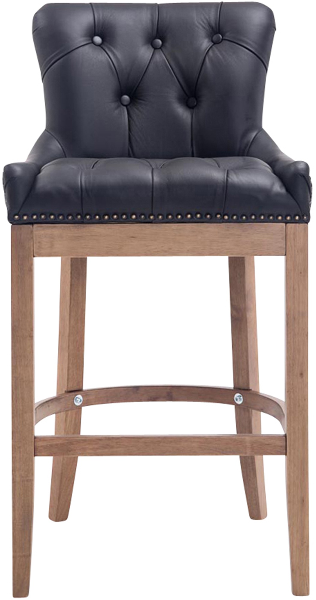 Tabouret de bar Lakewood antique-clair cuir véritable