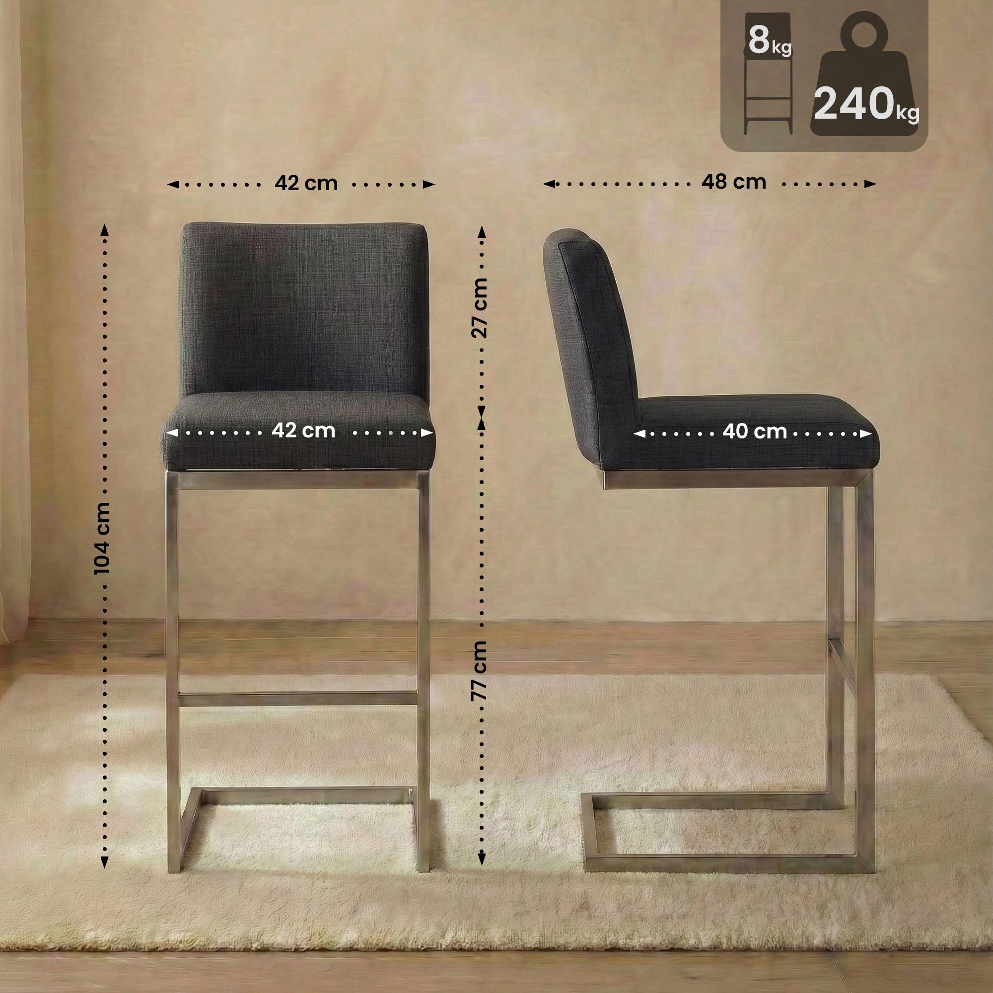 Tabouret de bar Paros revêtement en tissu