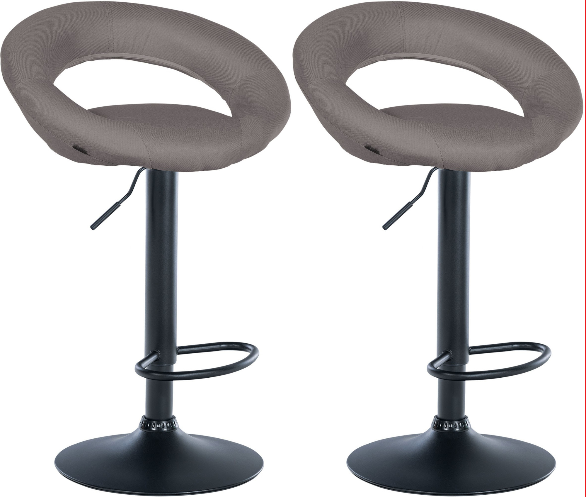 Lot de 2 tabourets de bar Olinda tissu