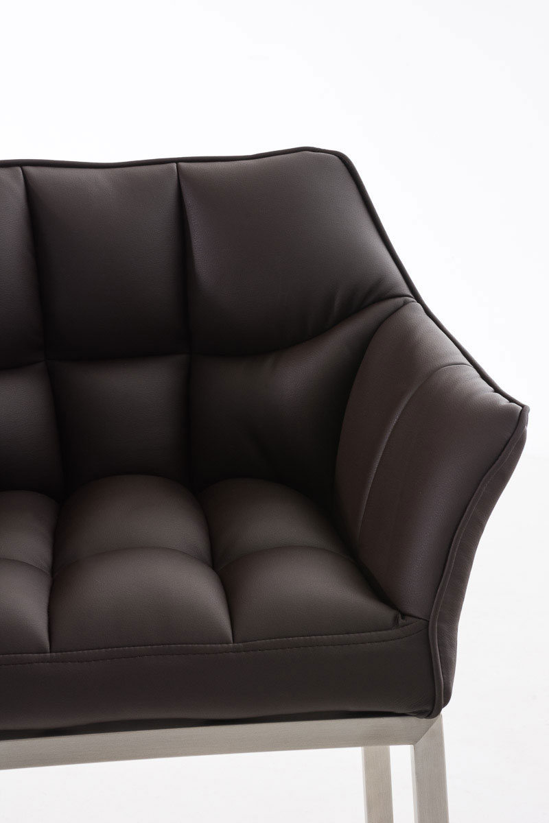 Ensemble de 2 tabourets de bar Damaso en similicuir avec piétement en métal