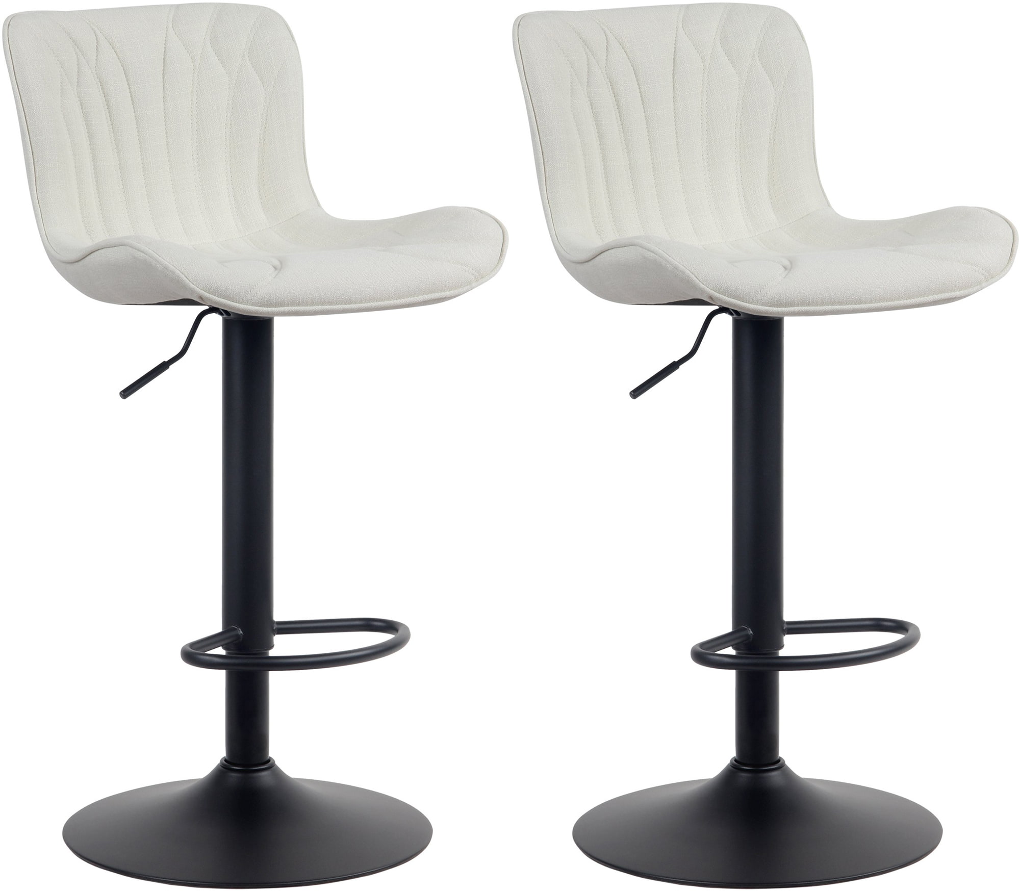 Lot de 2 Tabourets de bar Linus Pied en Métal réglable pivotant