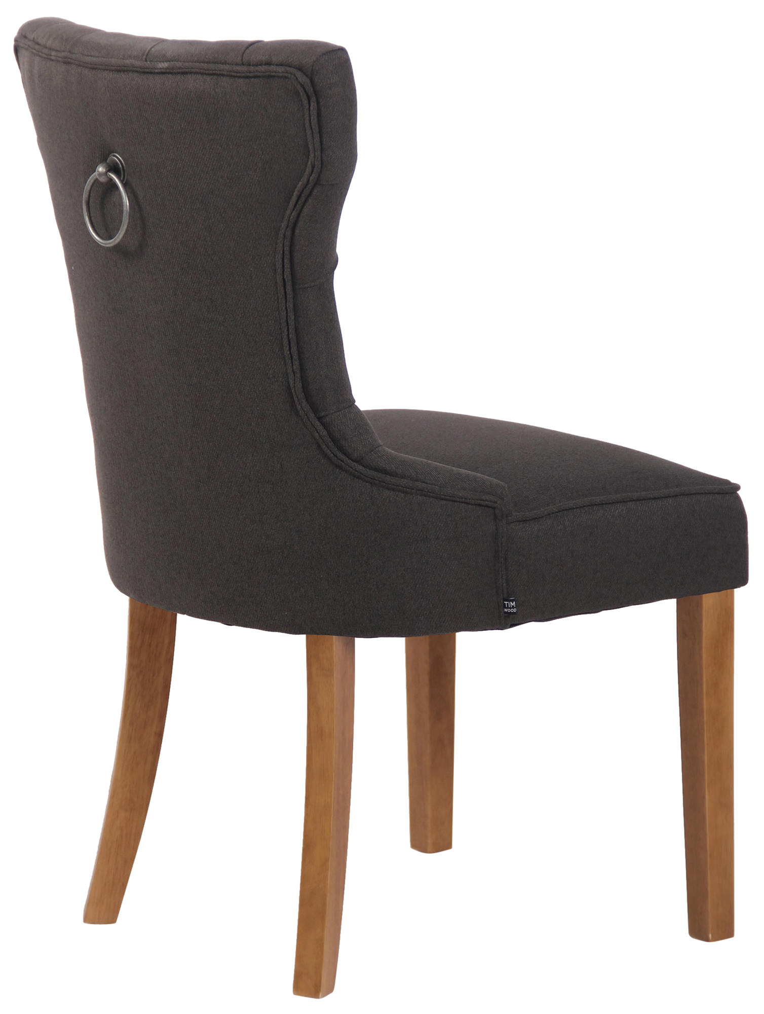 Chaise de salle à manger Franca en tissu avec pieds en bois de caoutchouc