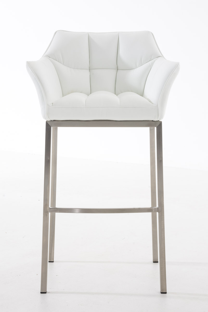 Ensemble de 2 tabourets de bar Damaso en similicuir avec piétement en métal